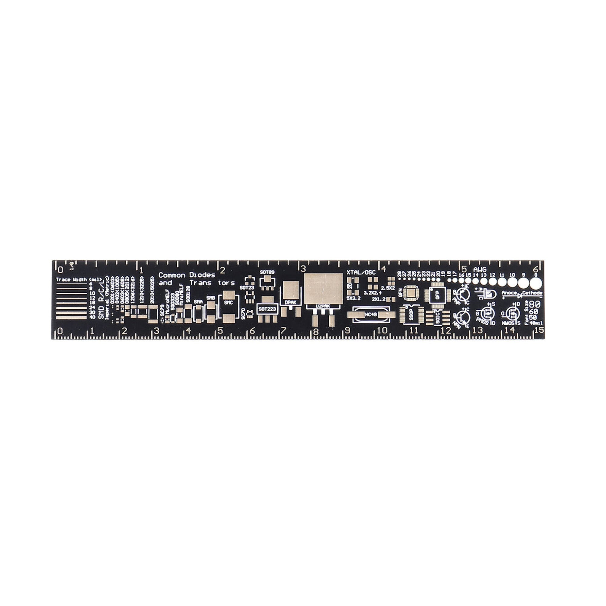 15CM PCB Ruler For Electronic Engineers Measuring Tool PCB Reference Ruler Chip IC SMD Diode Transistor Package Electronic