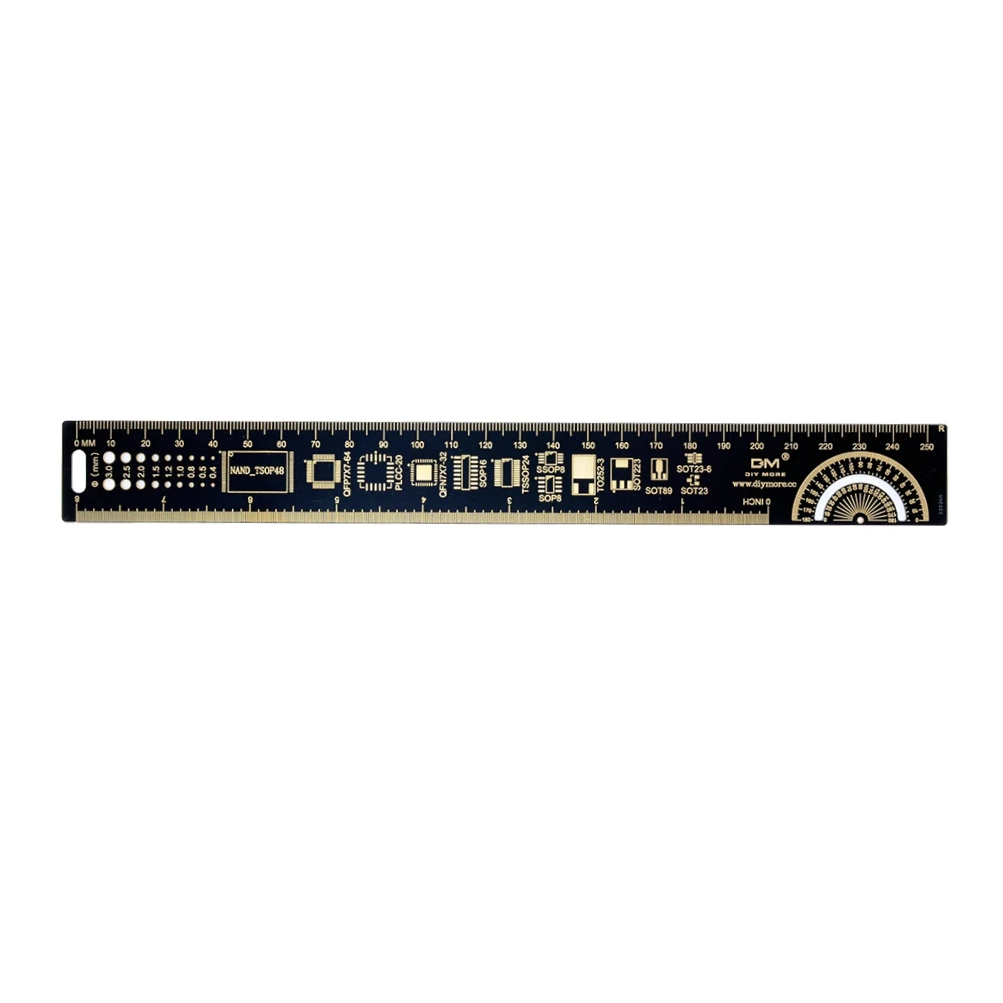25CM PCB Ruler For Electronic Engineers Measuring Tool PCB Reference Ruler Chip IC SMD Diode Transistor Package Electronic