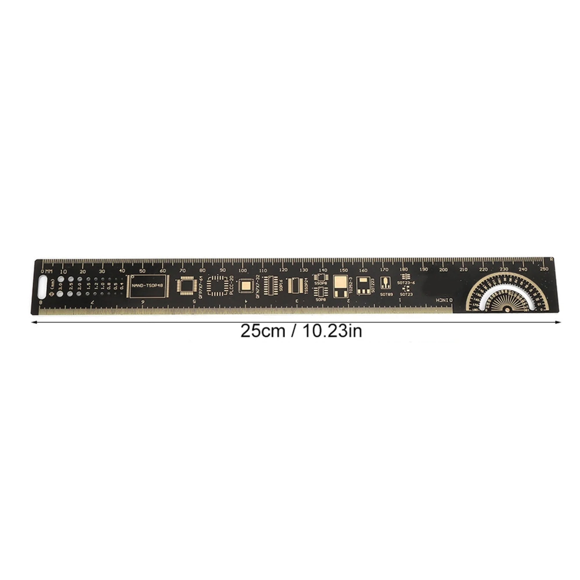 25CM PCB Ruler For Electronic Engineers Measuring Tool PCB Reference Ruler Chip IC SMD Diode Transistor Package Electronic