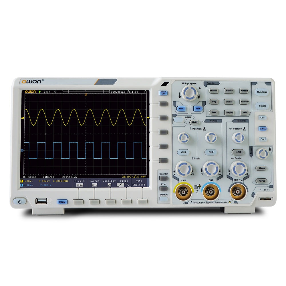 Owon XDS 3102A 100 MHz AWG, Multimeter, Touch Screen Digital Storage Oscilloscope