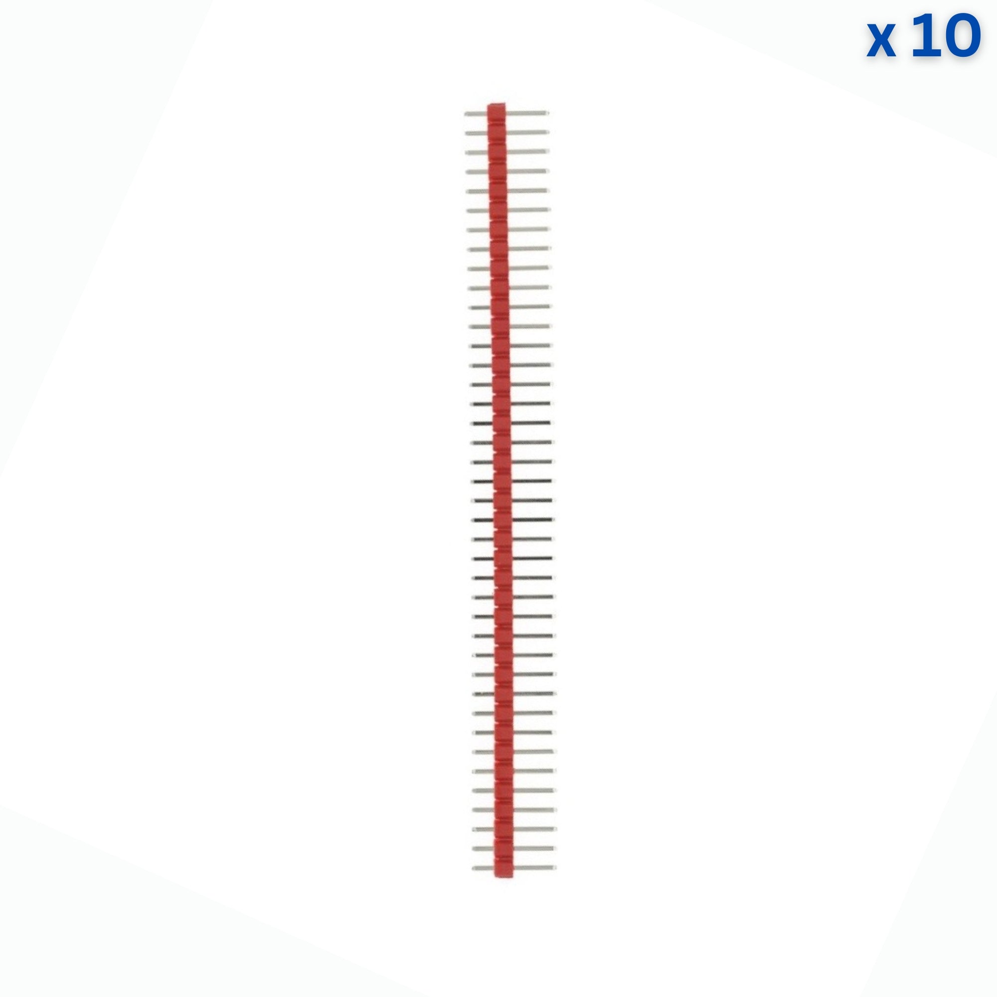 40X1 10mm 2.54mm Male Pin Header - Red