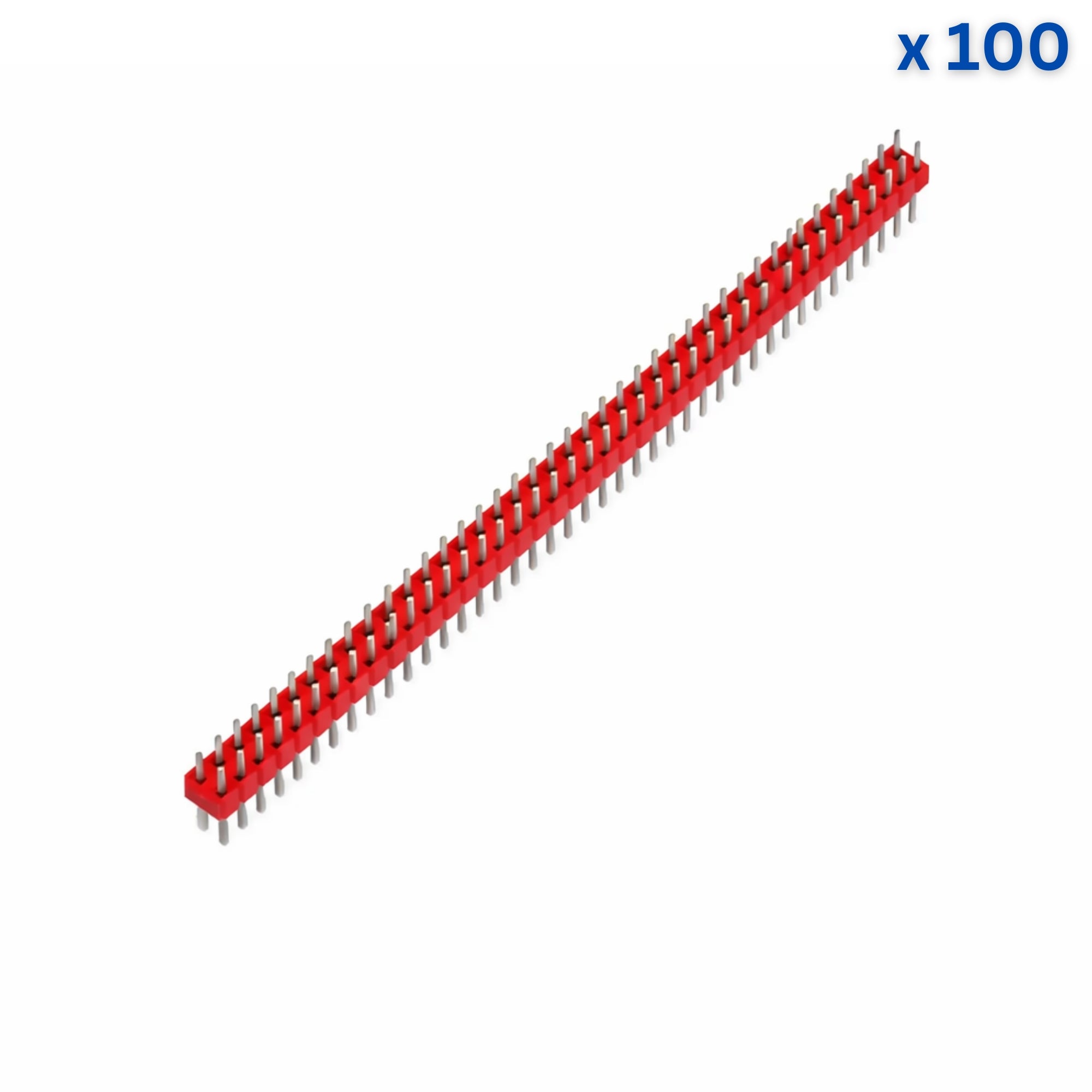40X2 10mm 2.54mm Male Pin Header - Red