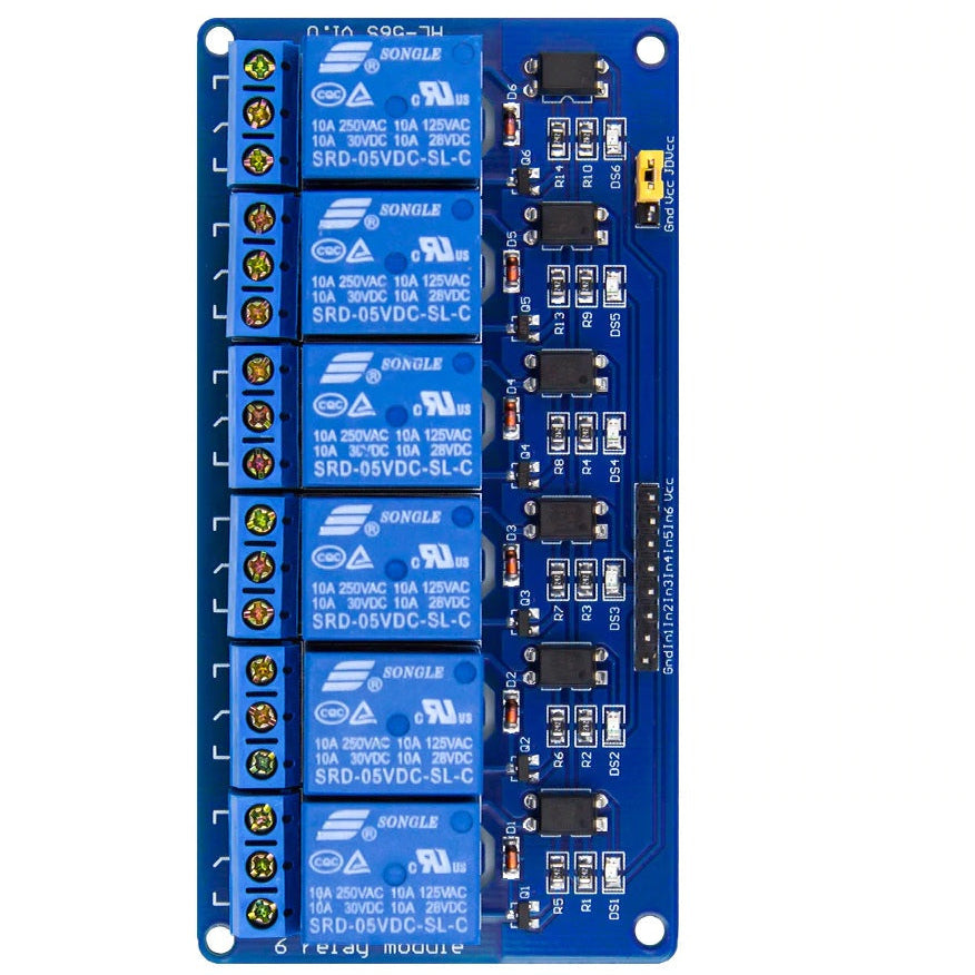 6 Channel 5V Relay Module with Optocoupler