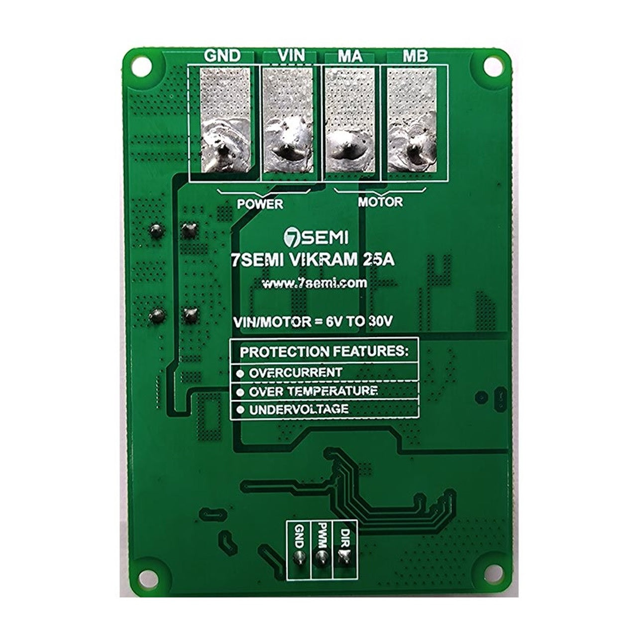 7Semi 25A 6-30V Single Channel DC Motor Driver - Vikram-3025