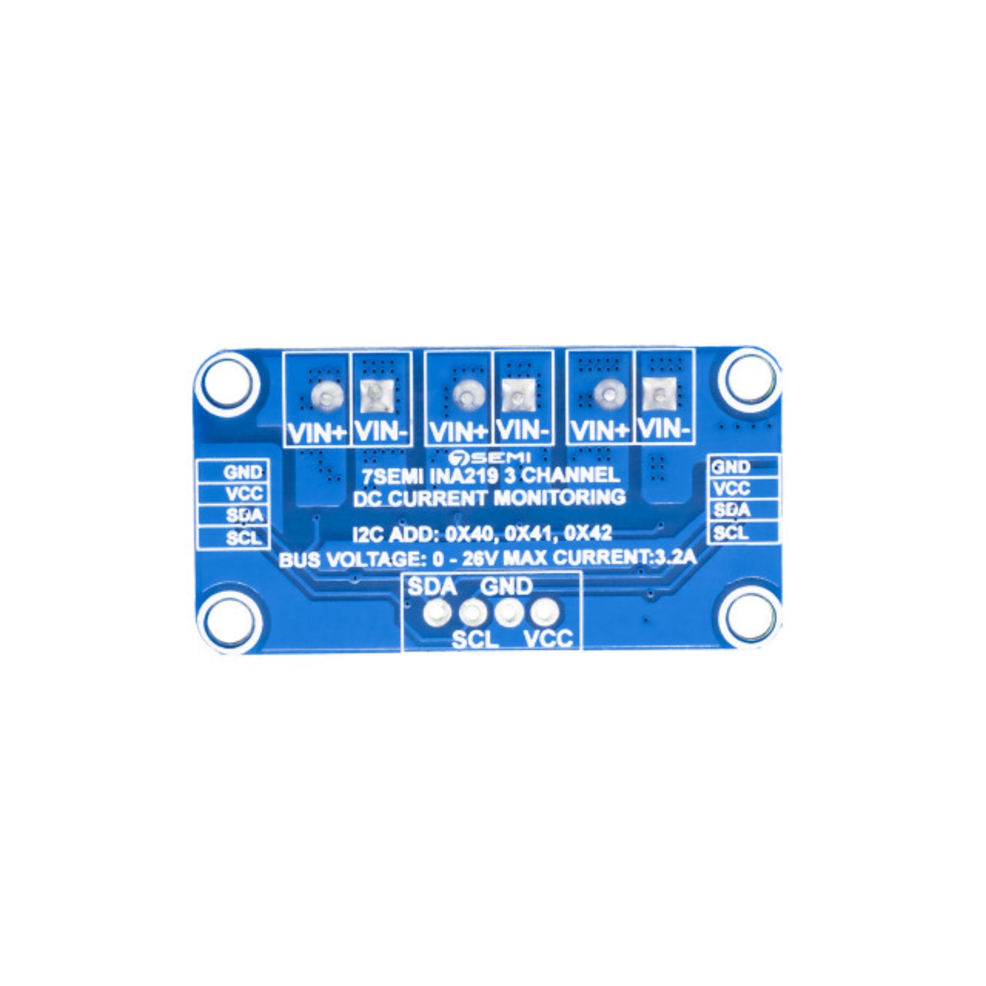 7Semi INA219 3-Channel DC Current Sensor Breakout - 26V 3.2A Max