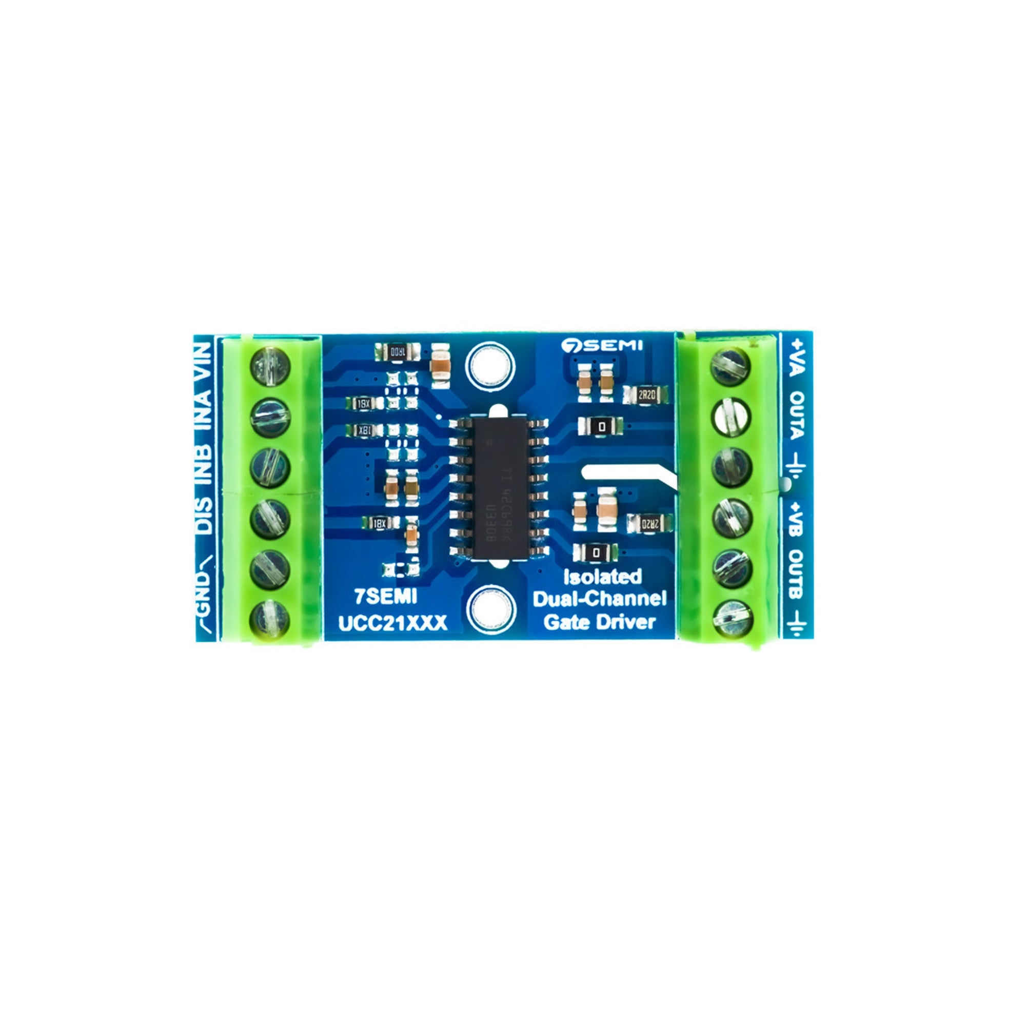 7Semi UCC21330 Dual-channel Isolated Gate Driver Breakout