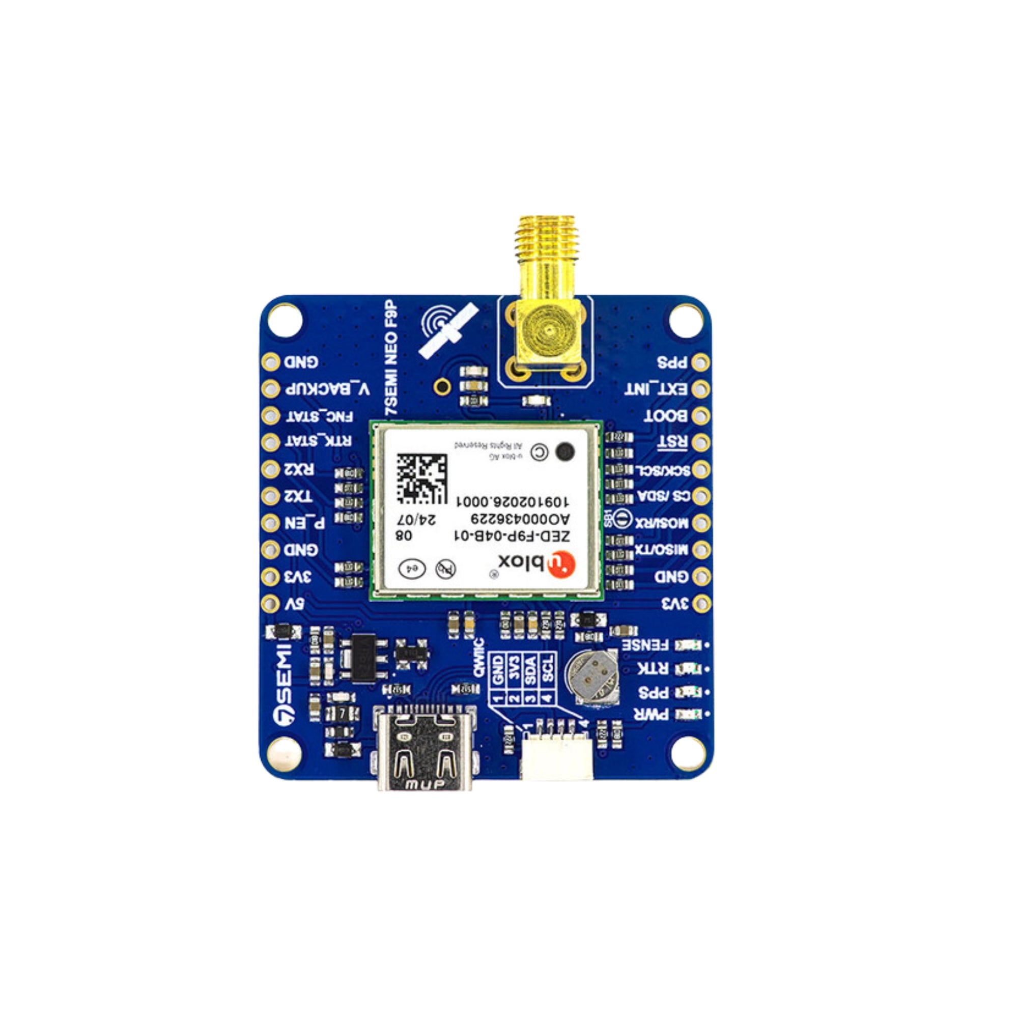 7Semi ZED-F9P Dual-band GNSS RTK SMA Modem
