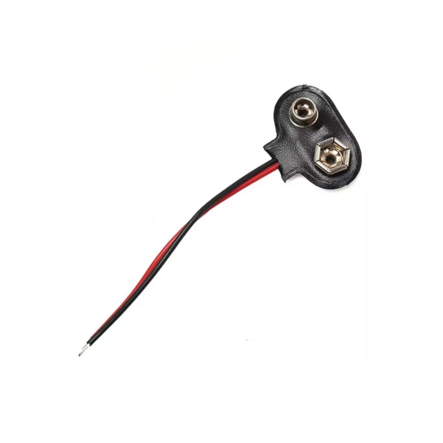 9V Battery Snap Short Wire Black
