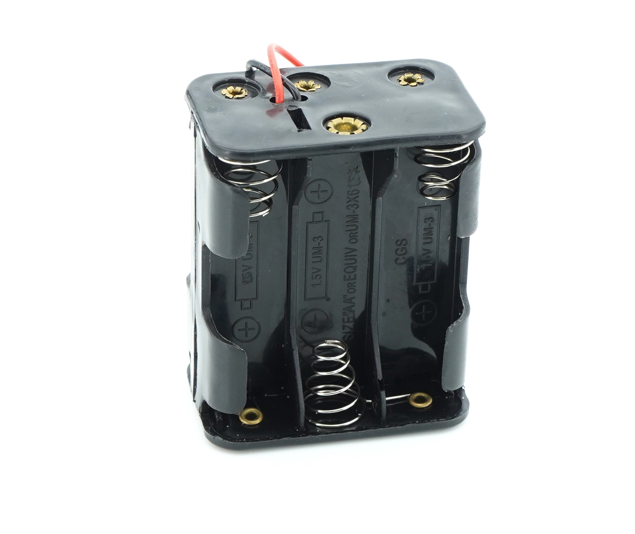 6 x 1.5V AA Battery Case Connector - Front-Back