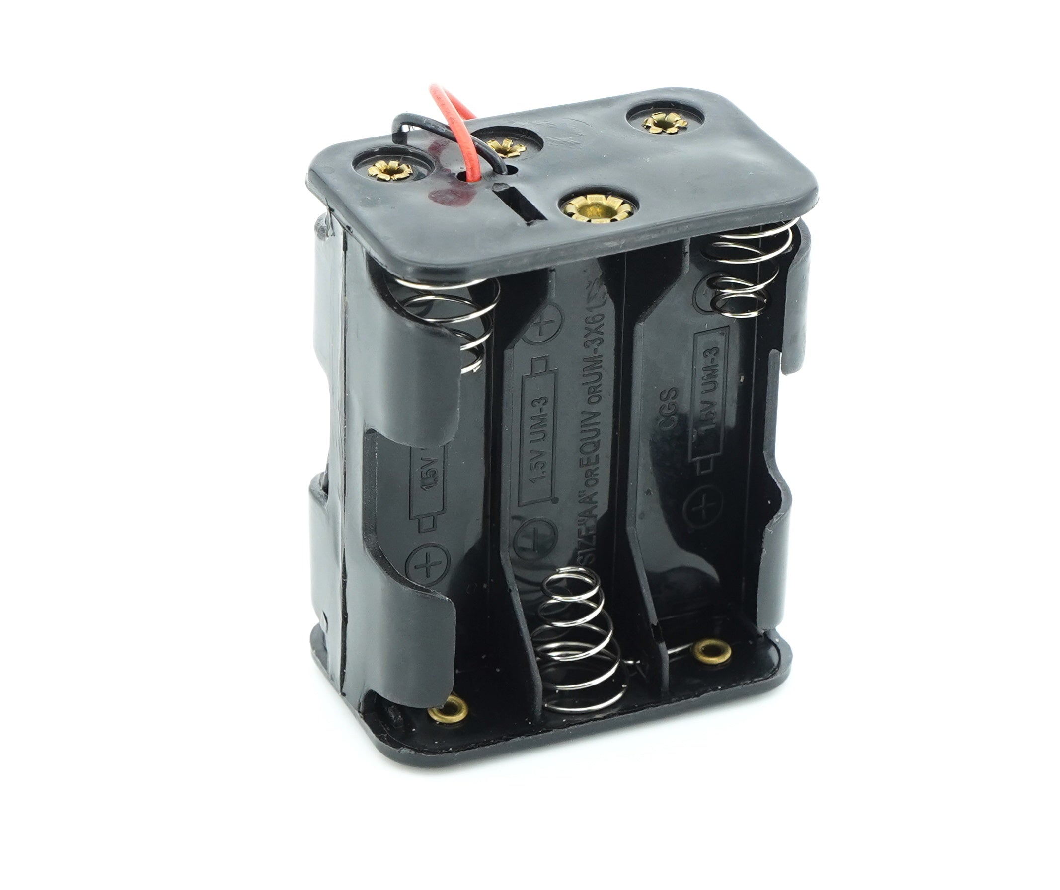 6 x 1.5V AA Battery Case Connector - Front-Back