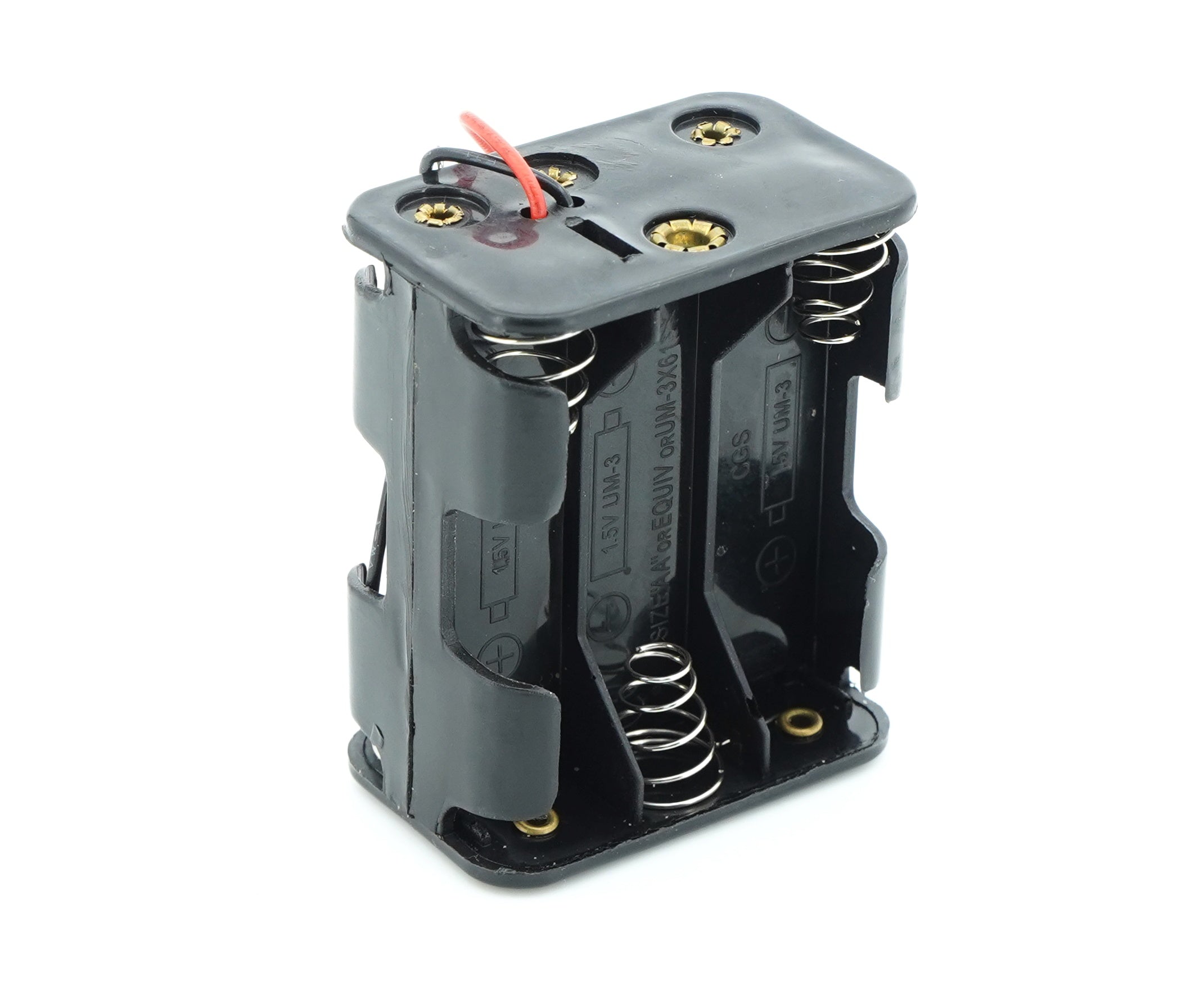 6 x 1.5V AA Battery Case Connector - Front-Back