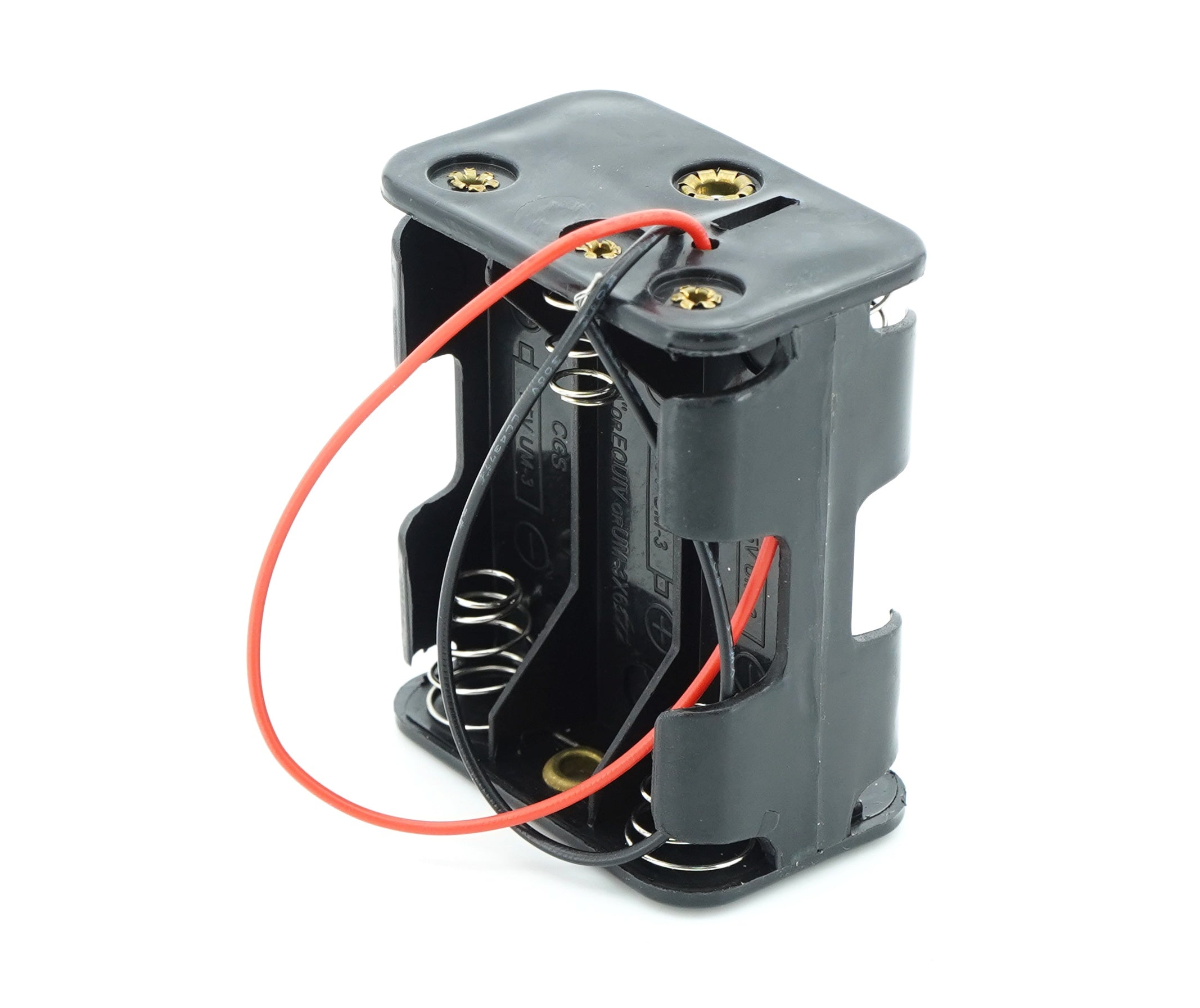 6 x 1.5V AA Battery Case Connector - Front-Back