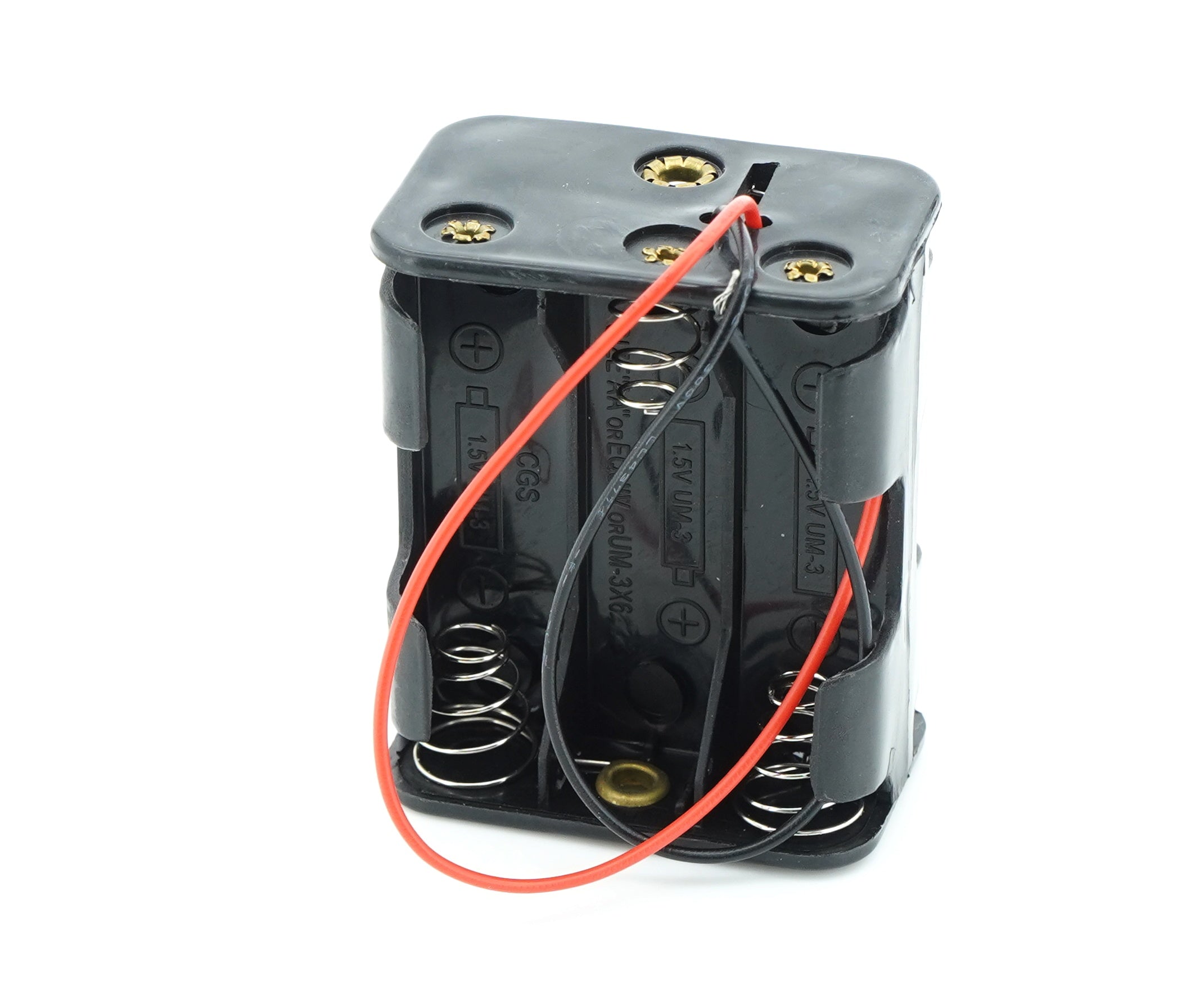 6 x 1.5V AA Battery Case Connector - Front-Back