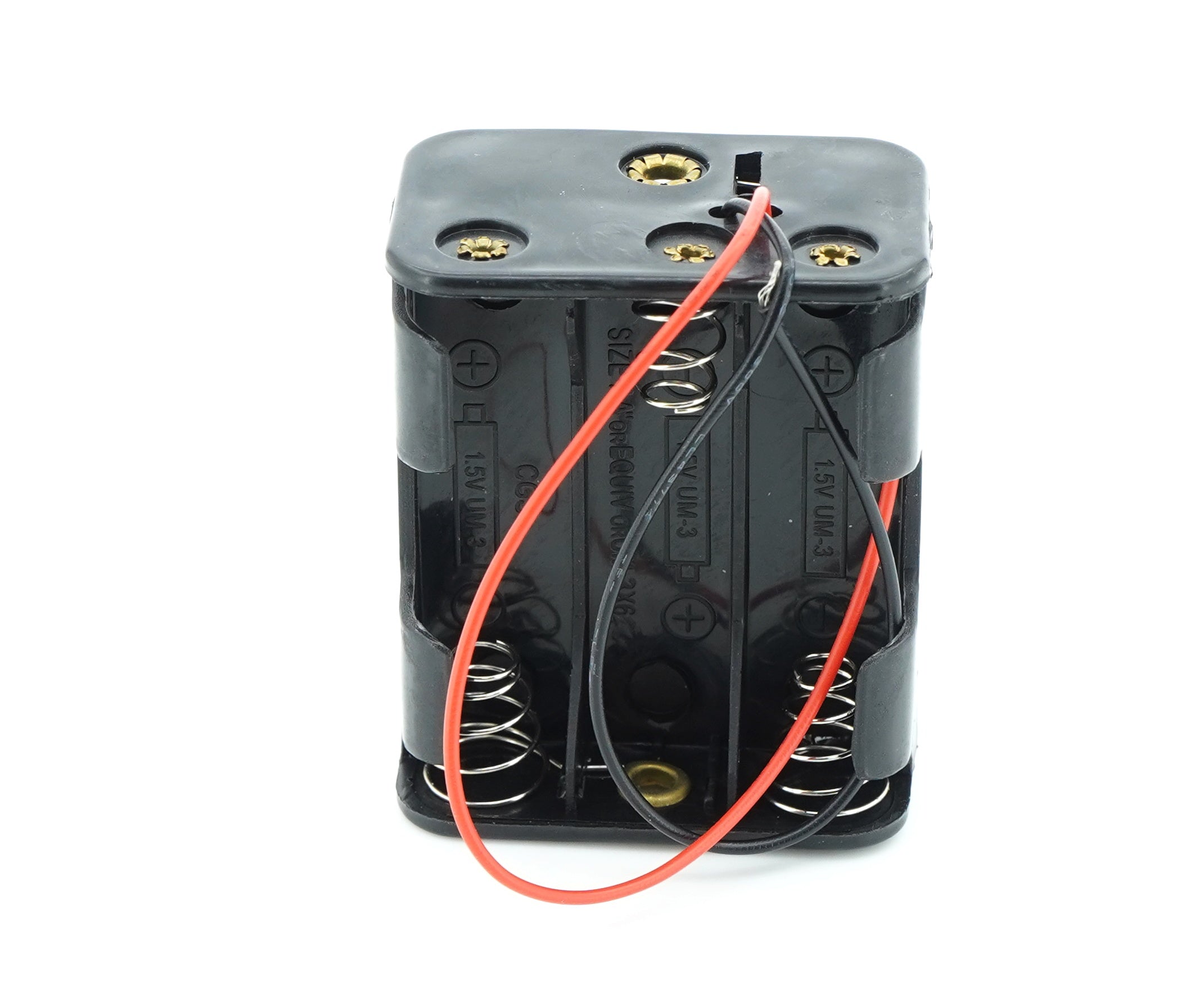 6 x 1.5V AA Battery Case Connector - Front-Back