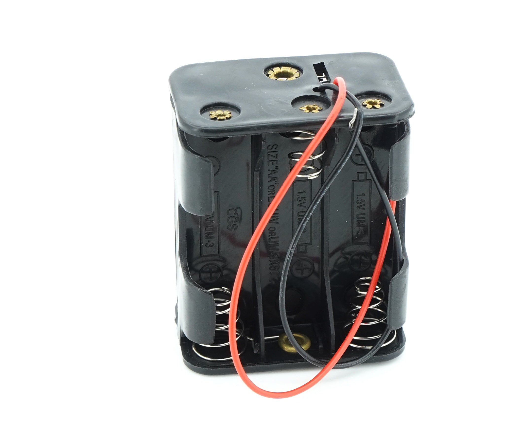 6 x 1.5V AA Battery Case Connector - Front-Back