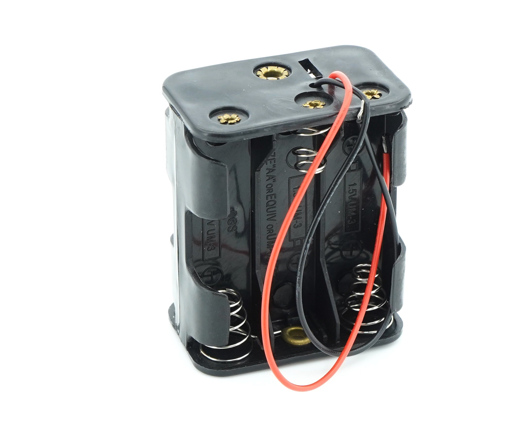 6 x 1.5V AA Battery Case Connector - Front-Back