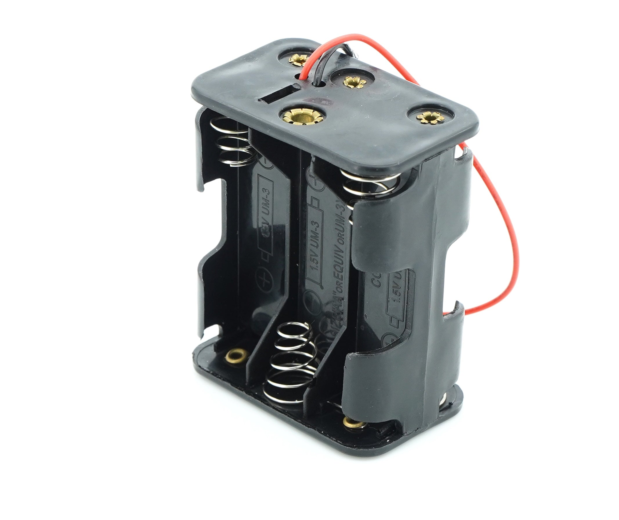 6 x 1.5V AA Battery Case Connector - Front-Back