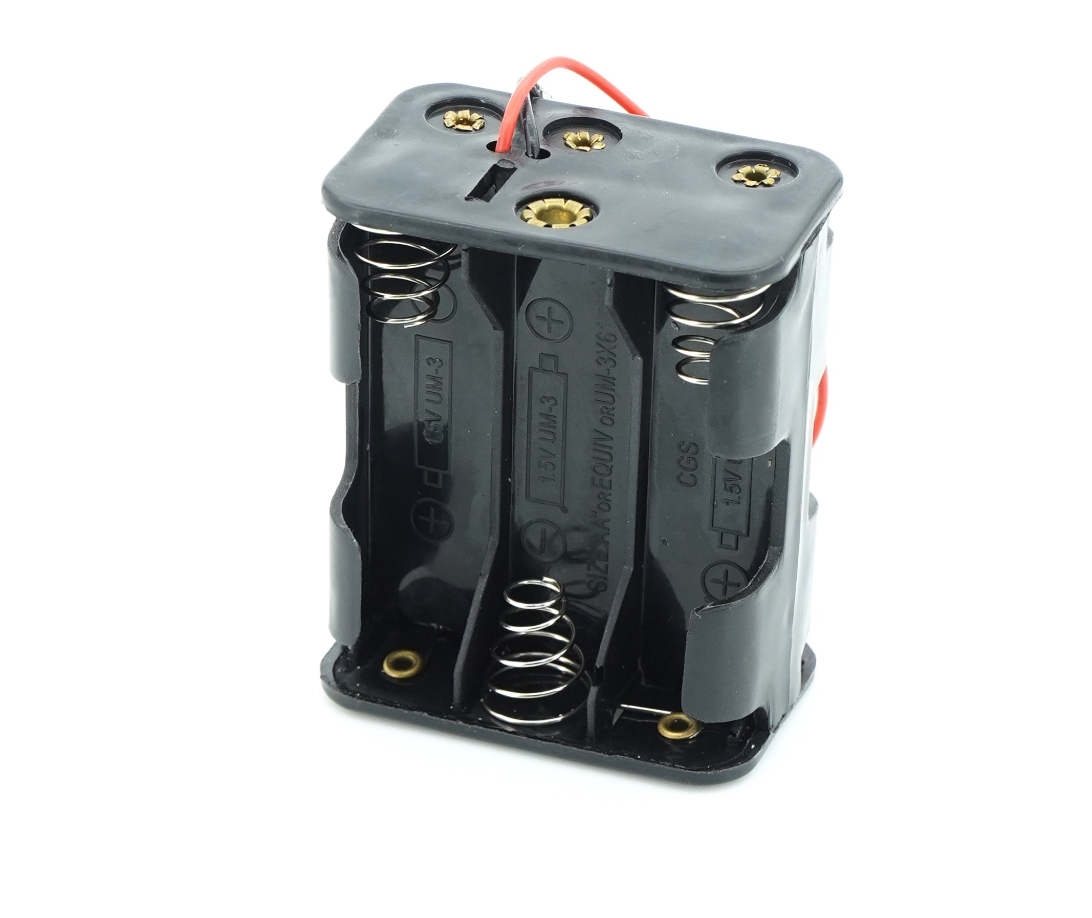 6 x 1.5V AA Battery Case Connector - Front-Back