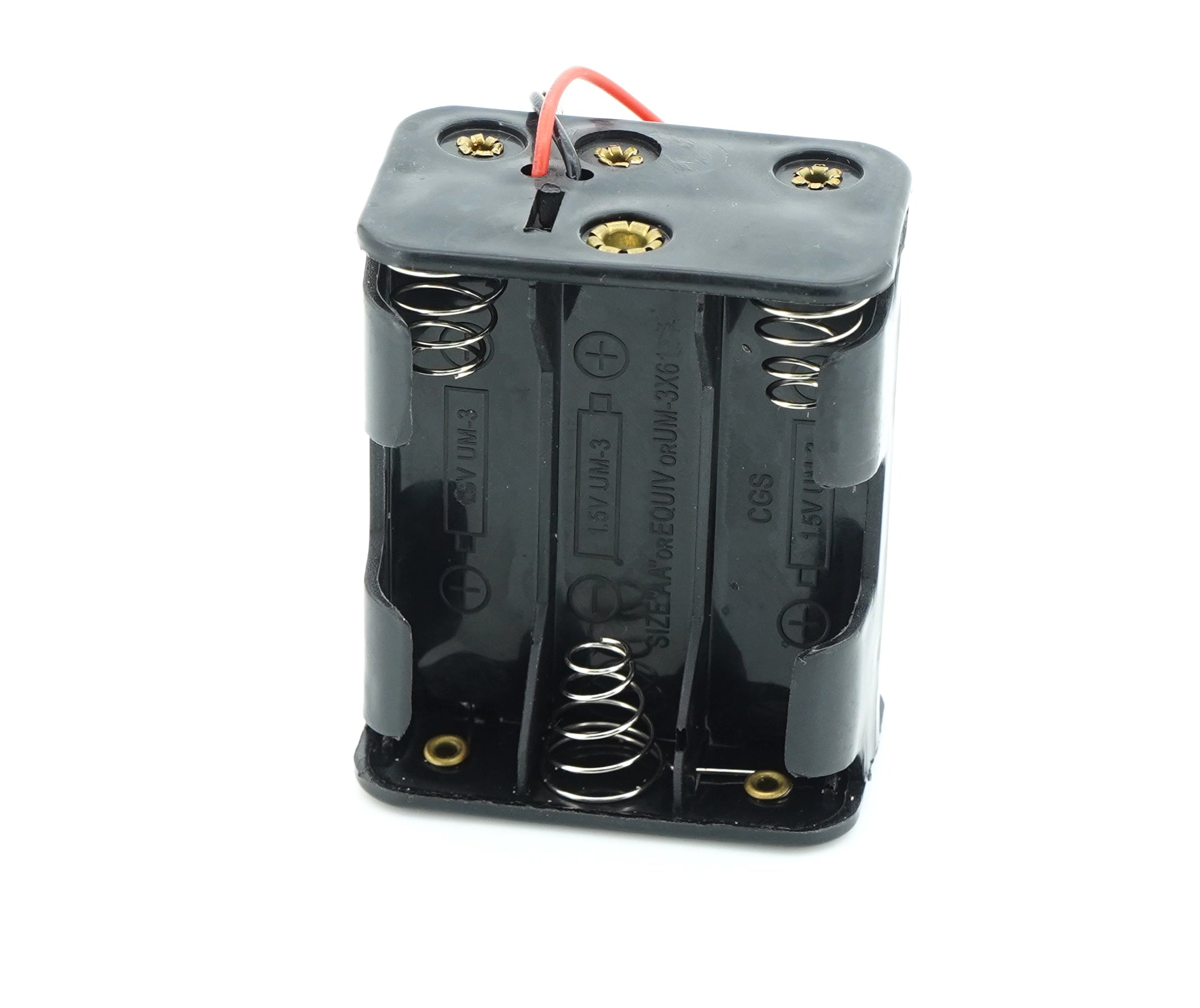 6 x 1.5V AA Battery Case Connector - Front-Back