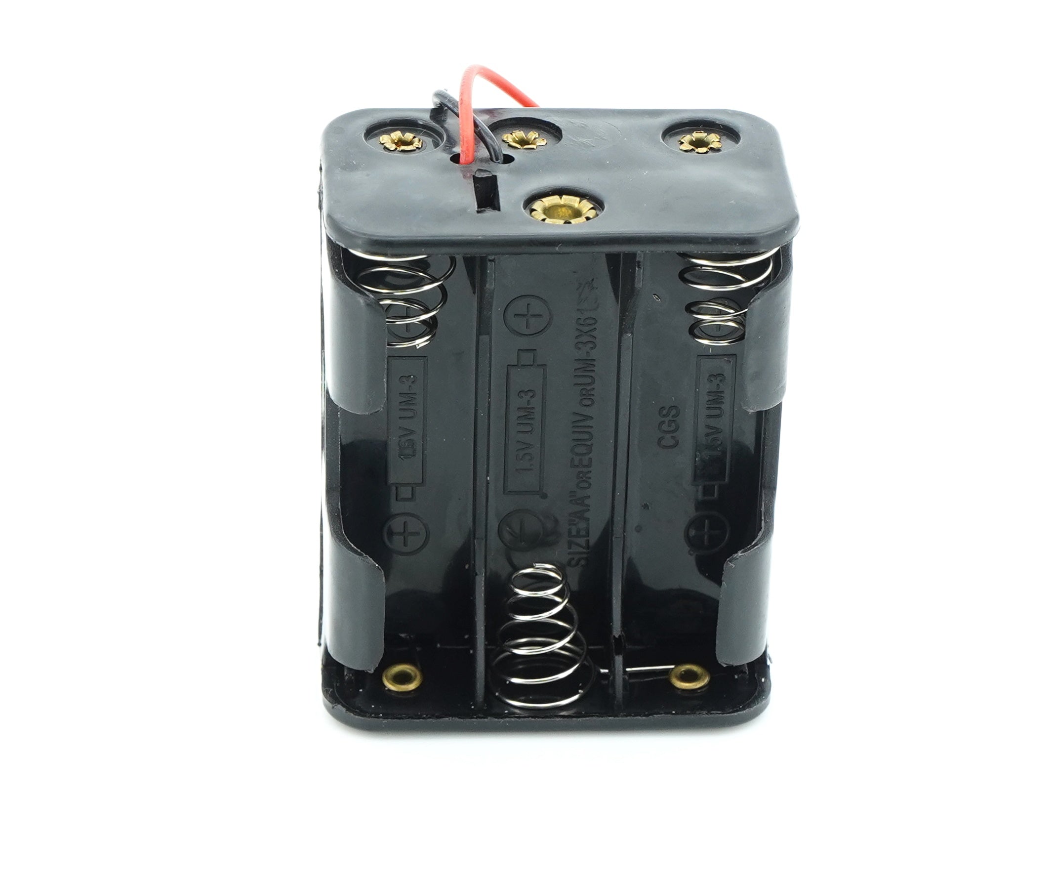 6 x 1.5V AA Battery Case Connector - Front-Back
