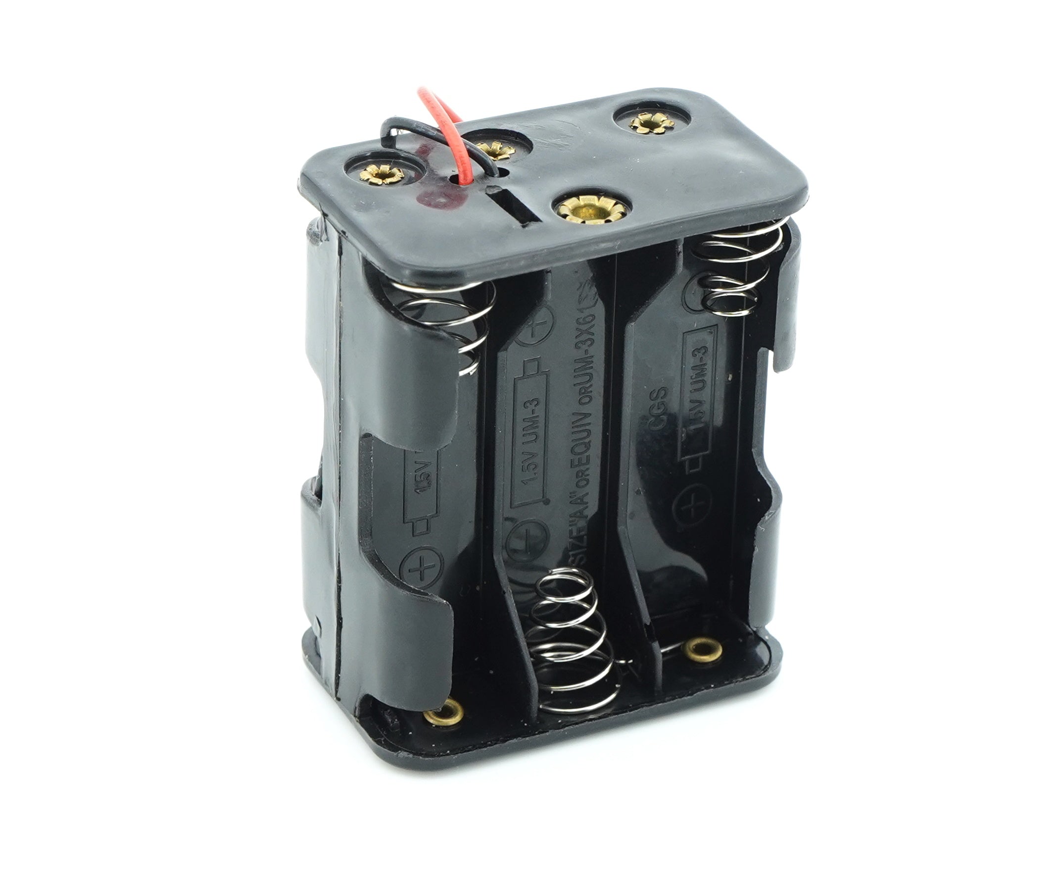 6 x 1.5V AA Battery Case Connector - Front-Back