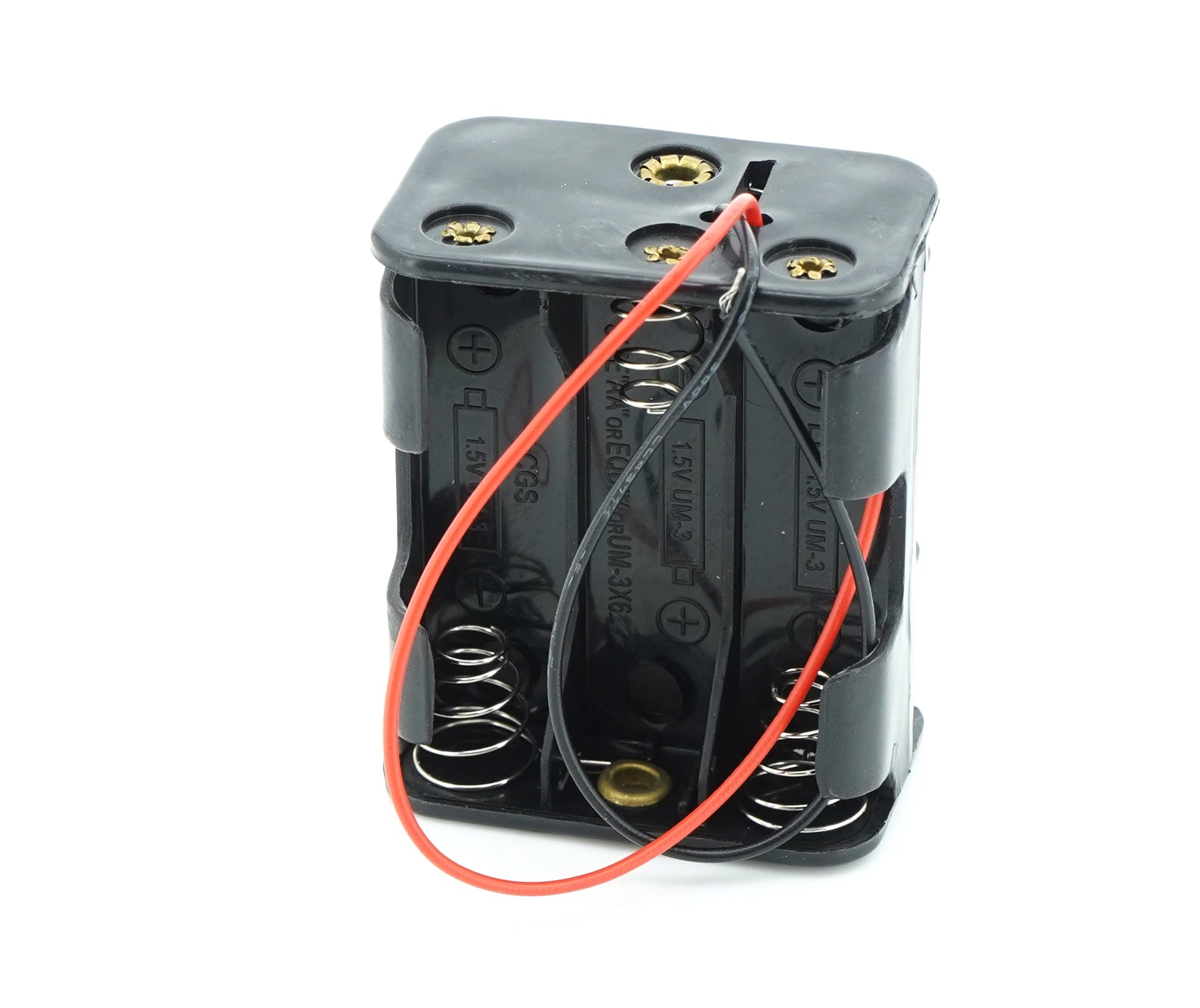 6 x 1.5V AA Battery Case Connector - Front-Back