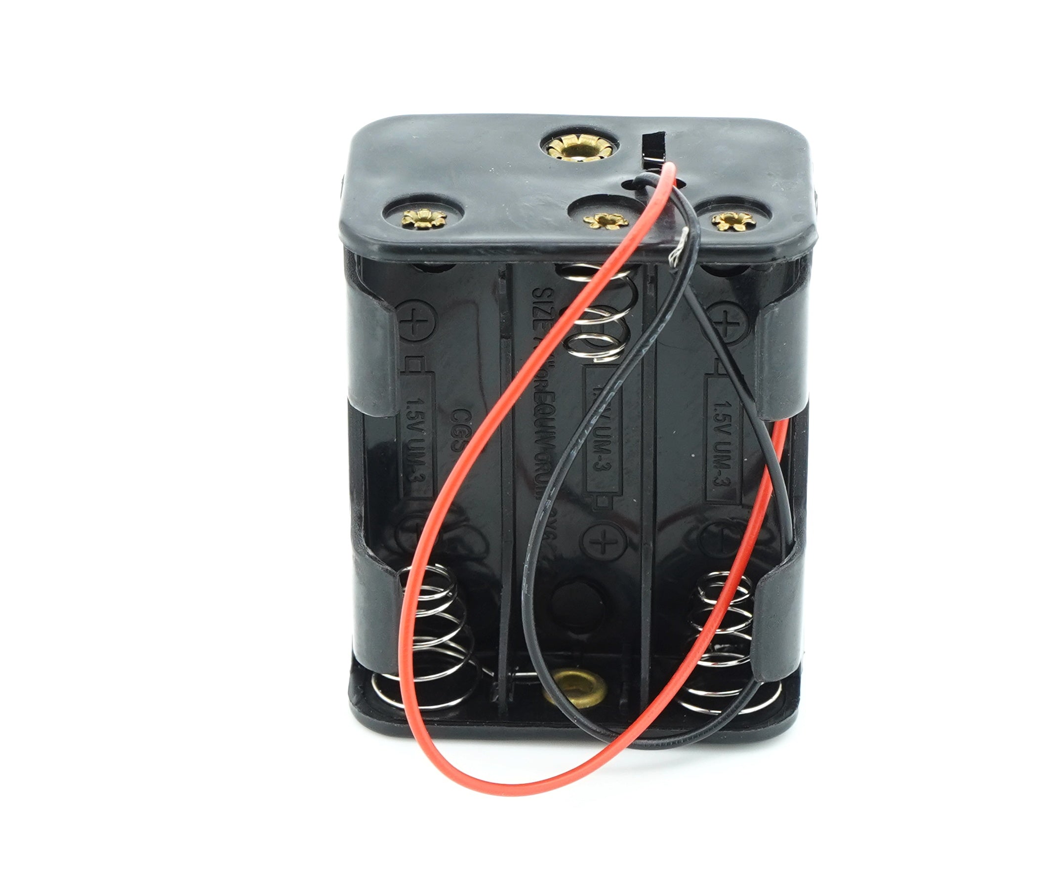 6 x 1.5V AA Battery Case Connector - Front-Back