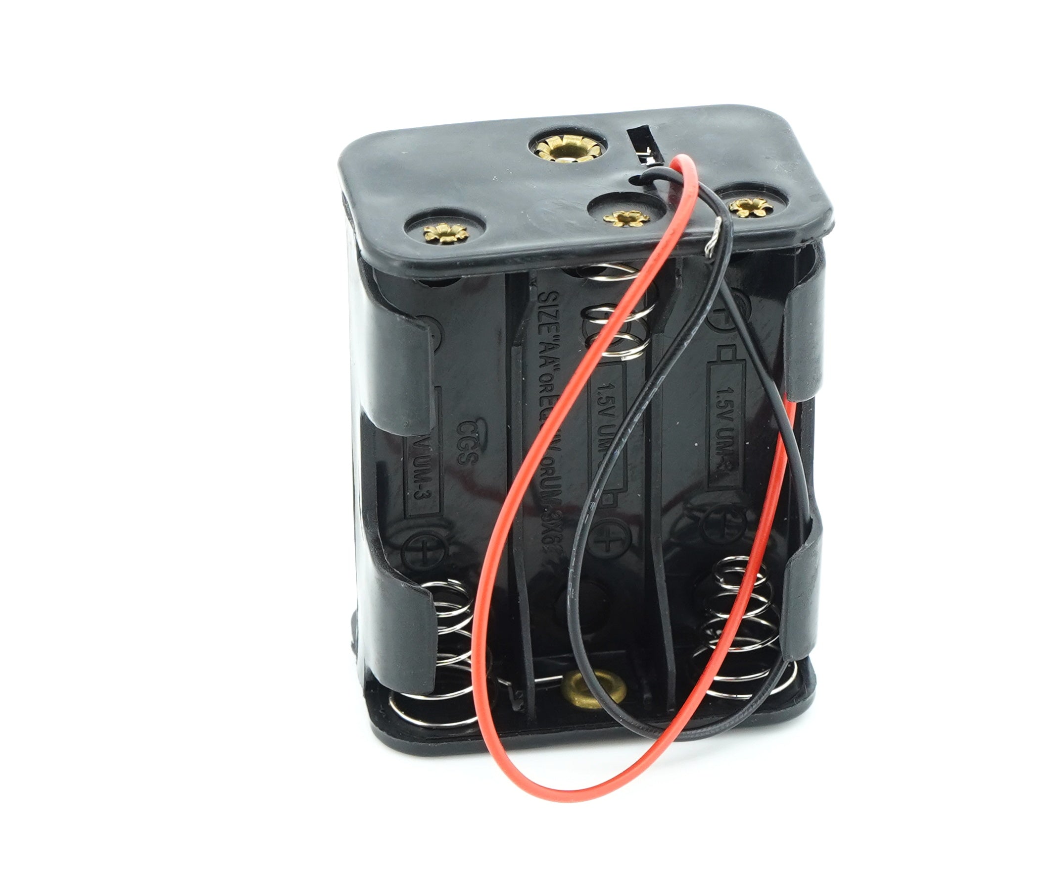 6 x 1.5V AA Battery Case Connector - Front-Back