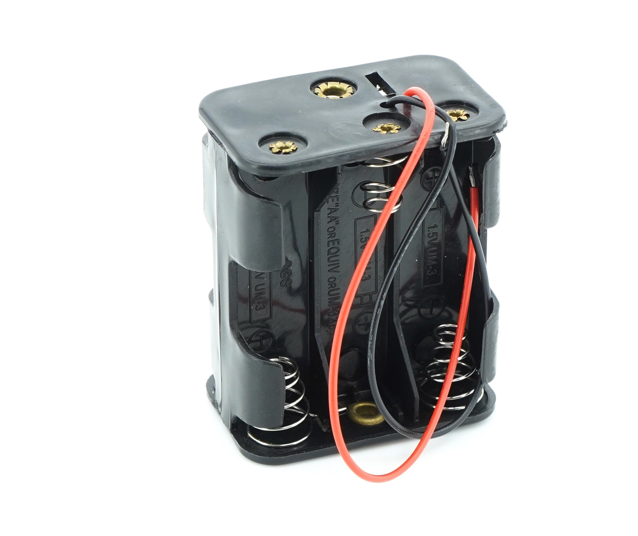 6 x 1.5V AA Battery Case Connector - Front-Back