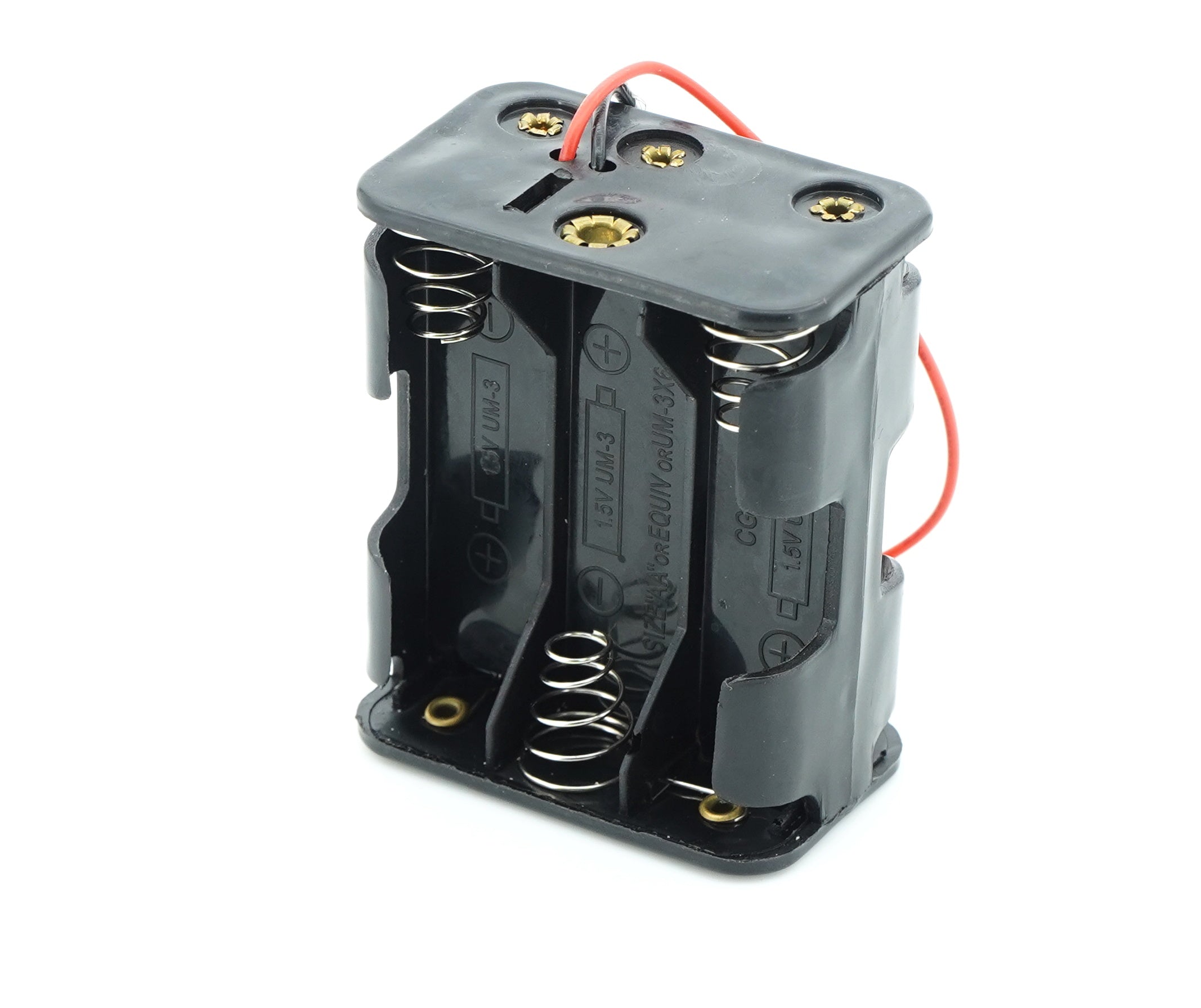 6 x 1.5V AA Battery Case Connector - Front-Back
