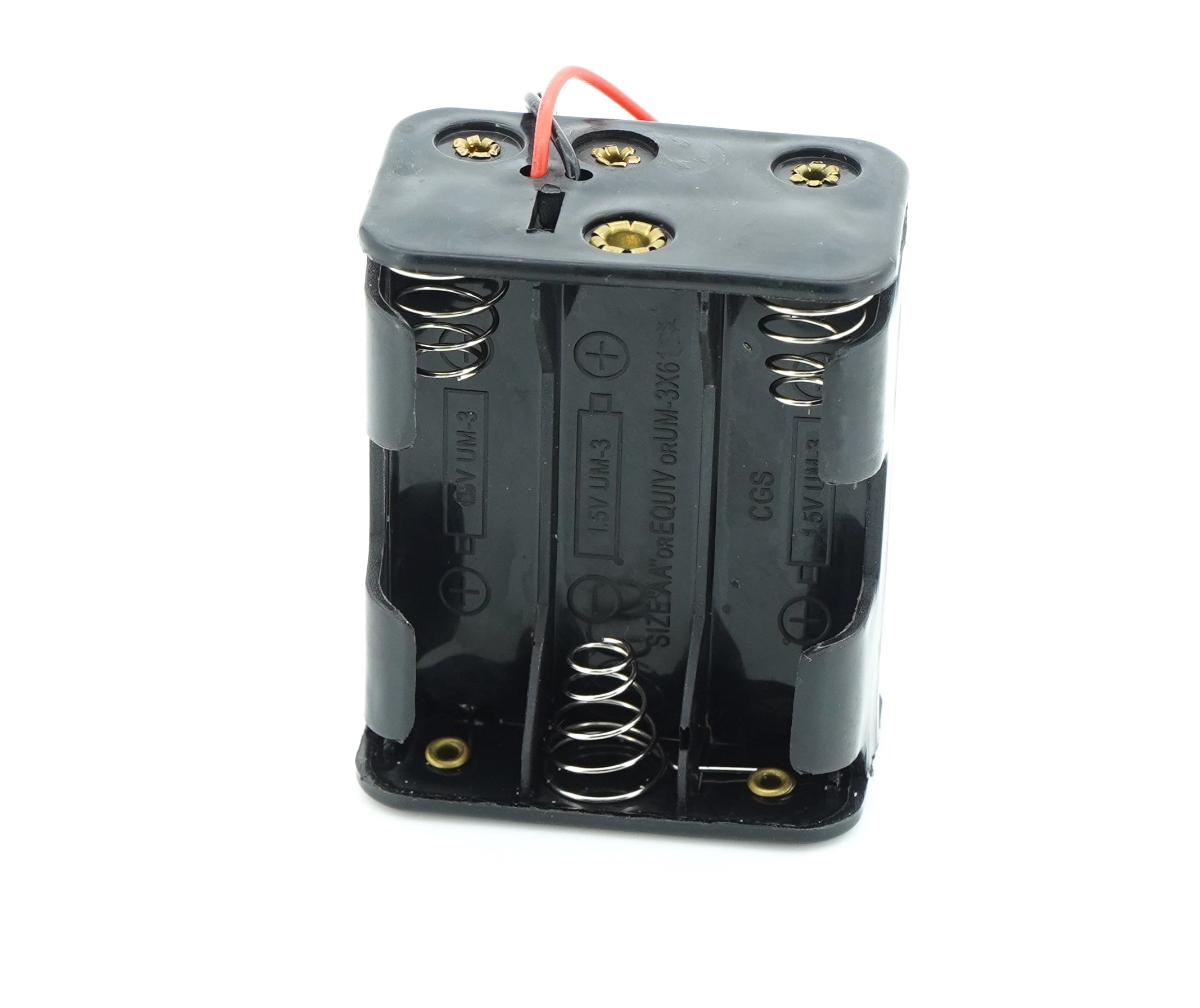 6 x 1.5V AA Battery Case Connector - Front-Back