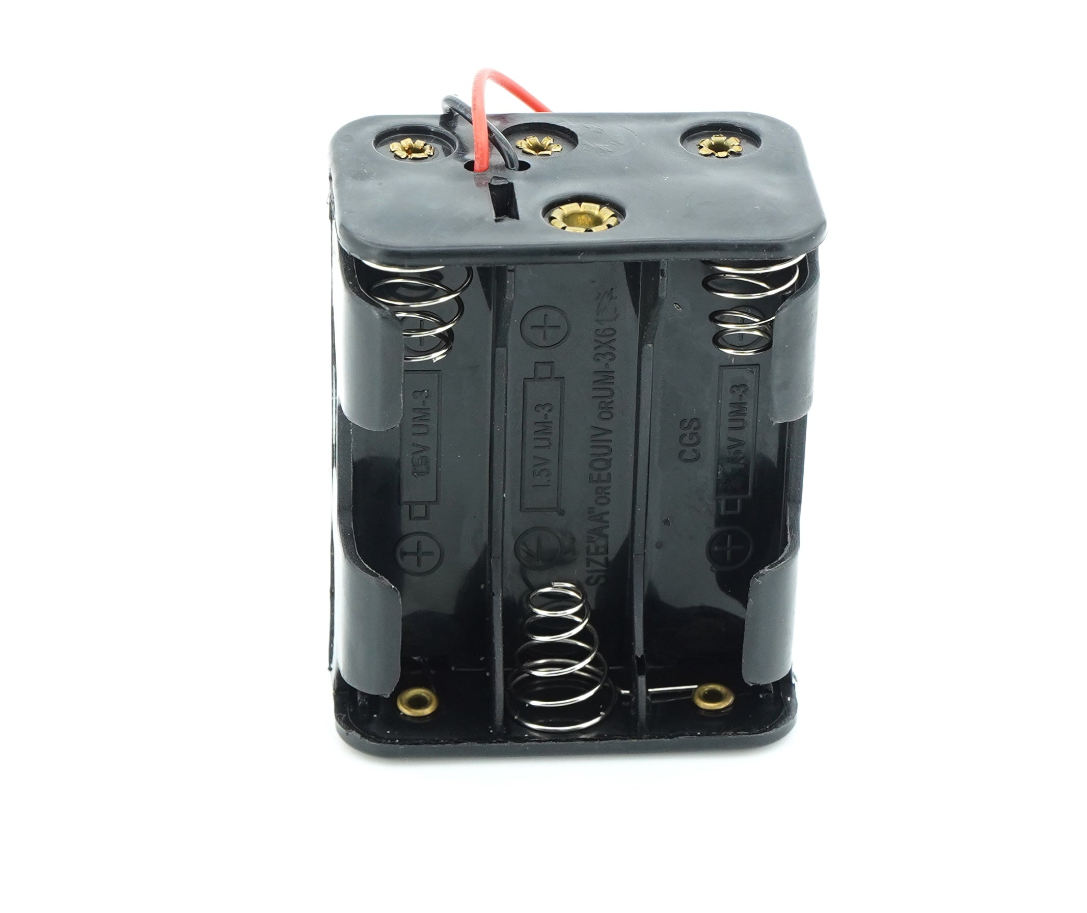 6 x 1.5V AA Battery Case Connector - Front-Back