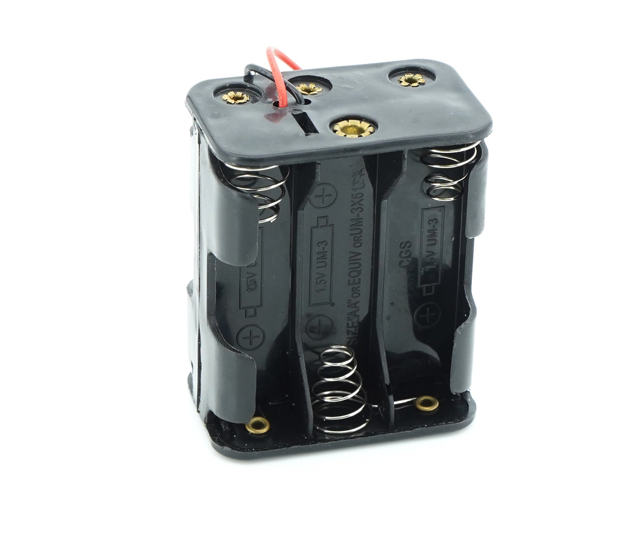 6 x 1.5V AA Battery Case Connector - Front-Back