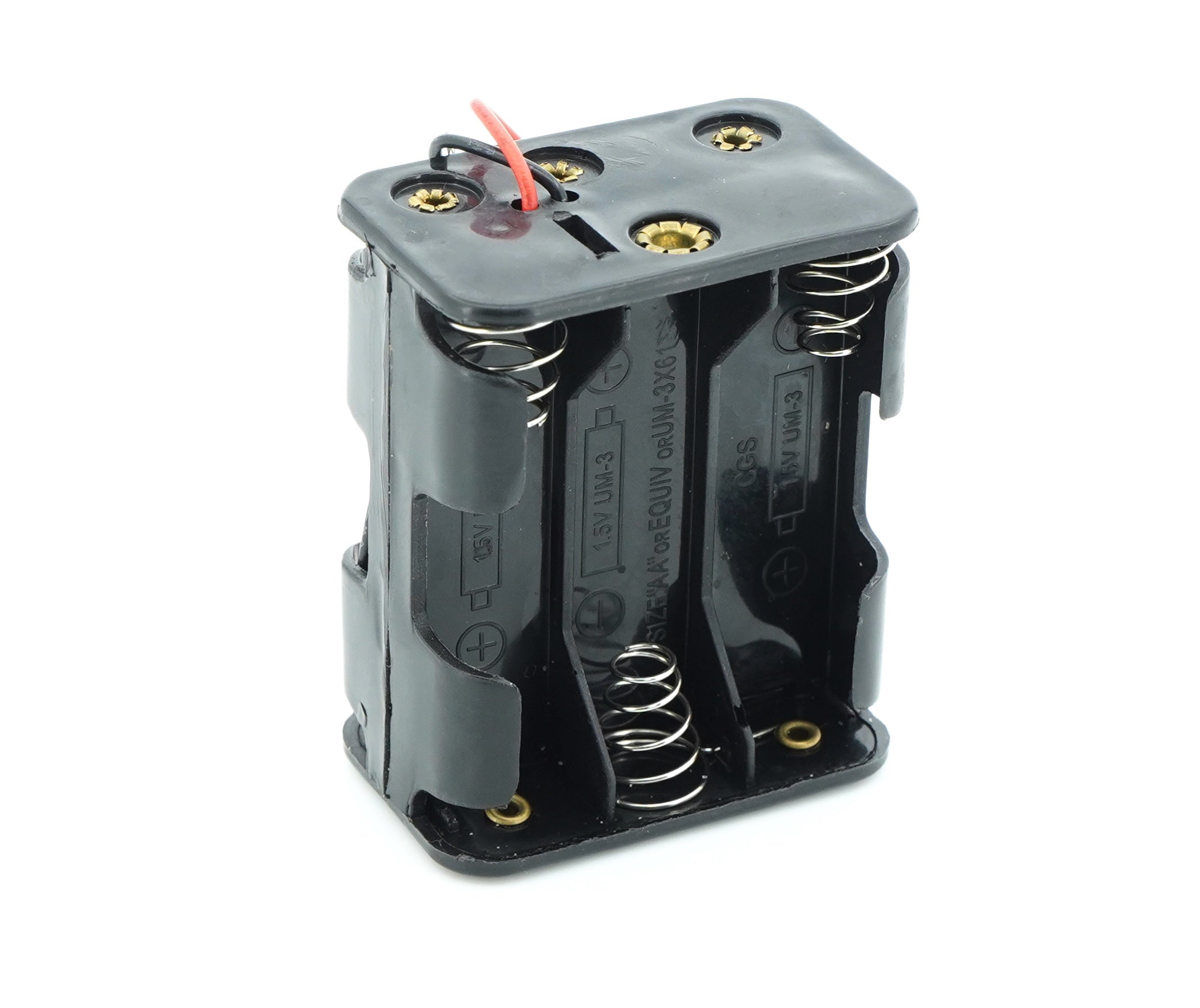 6 x 1.5V AA Battery Case Connector - Front-Back