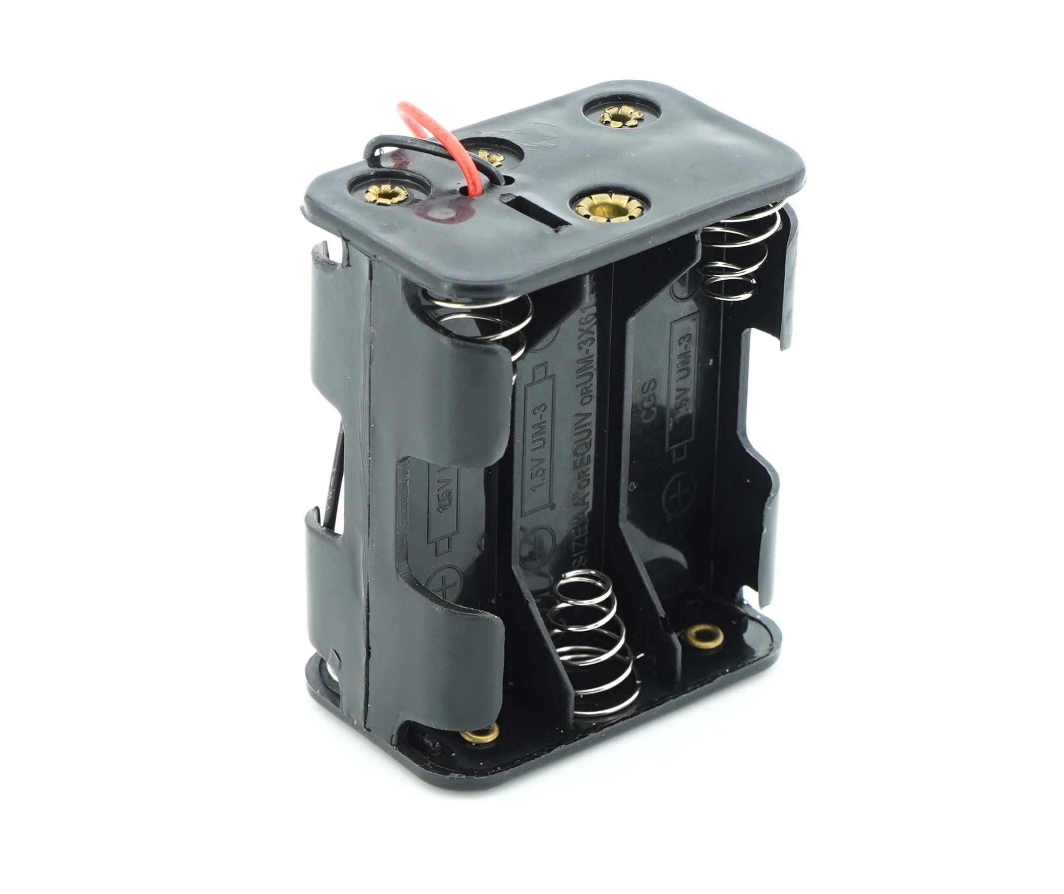 6 x 1.5V AA Battery Case Connector - Front-Back