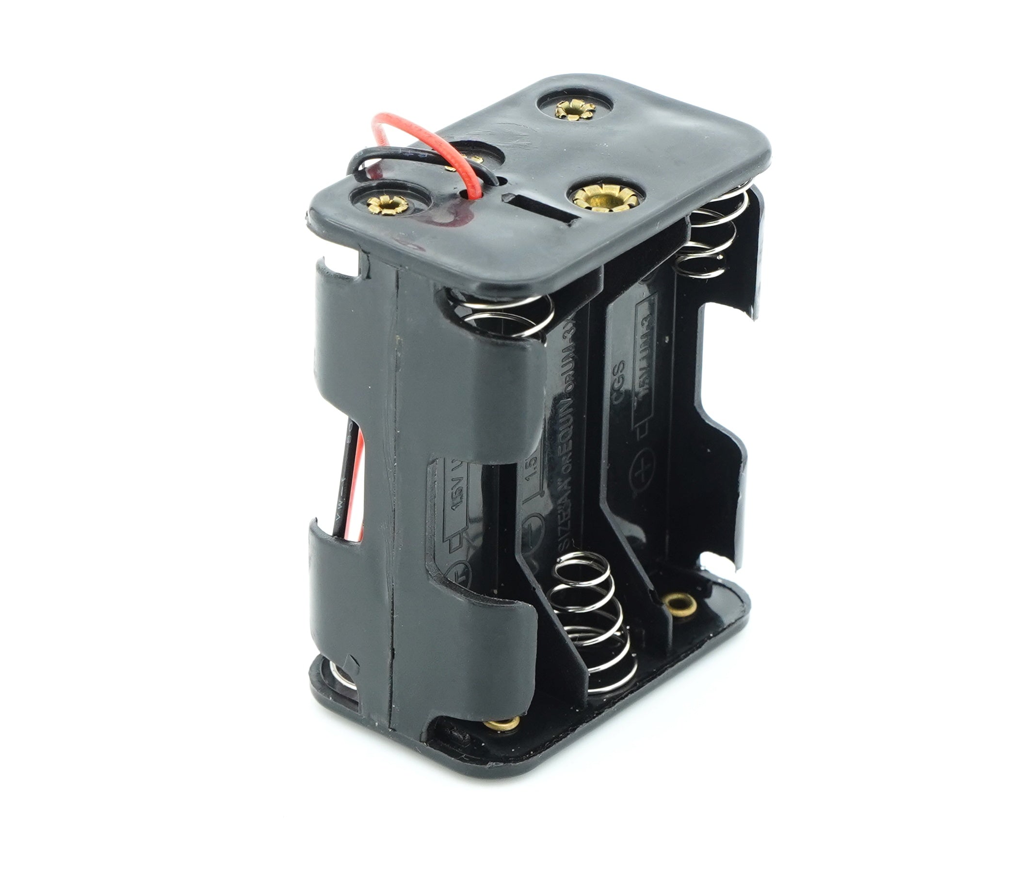 6 x 1.5V AA Battery Case Connector - Front-Back