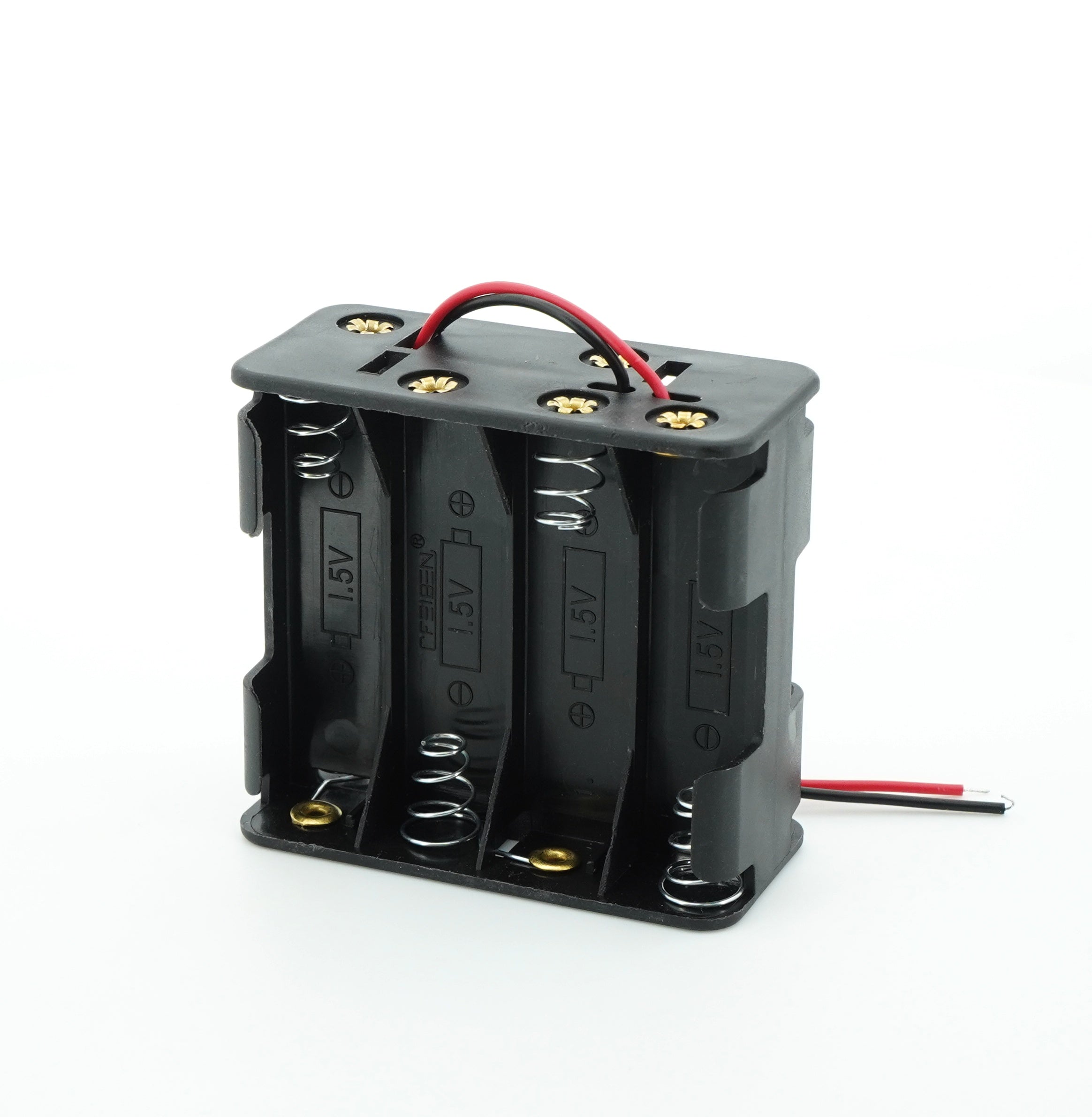 8 x 1.5V AA Battery Case Connector - Front-Back