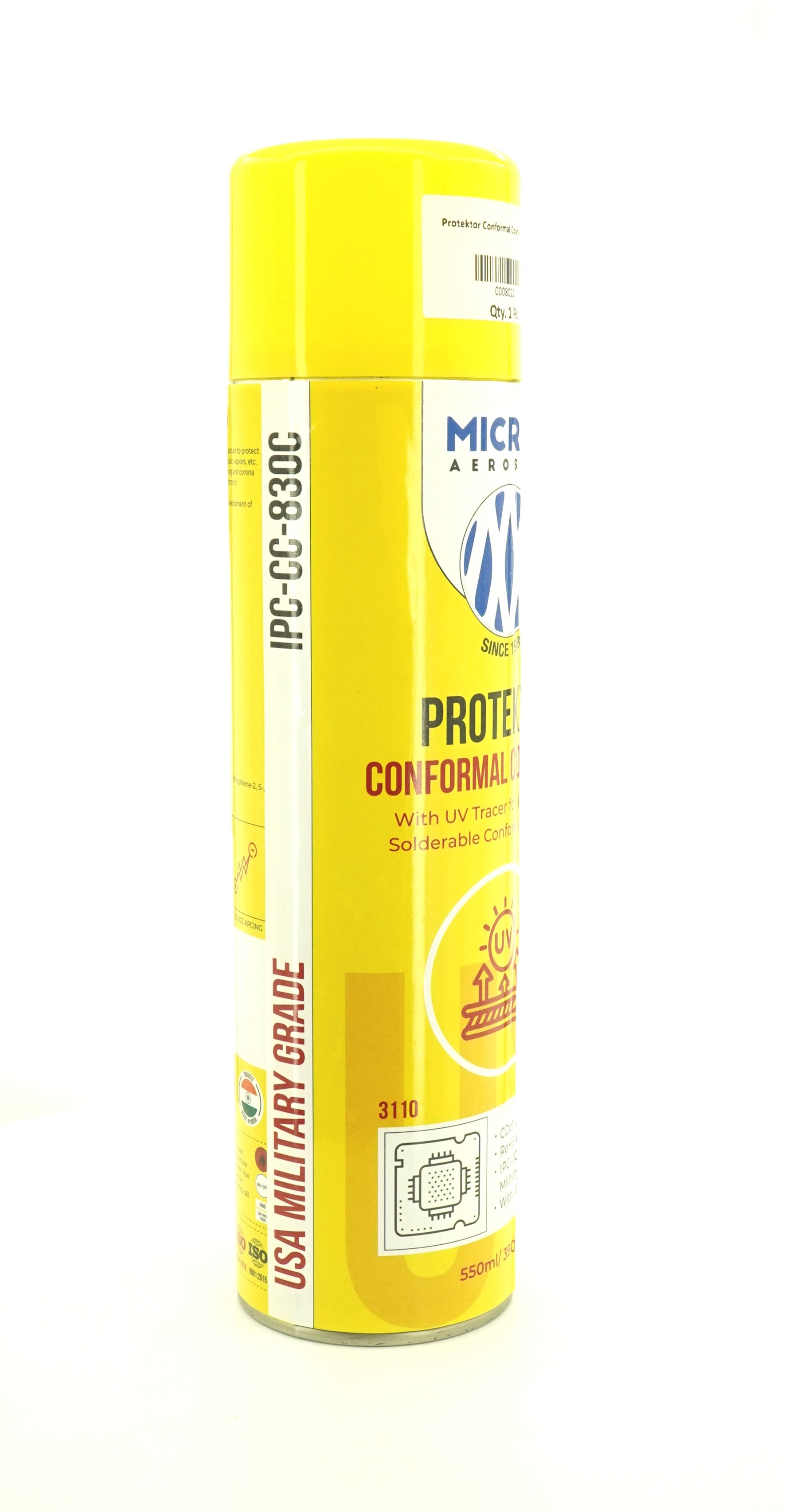 Protektor Conformal Coating Spray - UV for PCBs, Electronics | With UV Tracer - Glows under UV Light