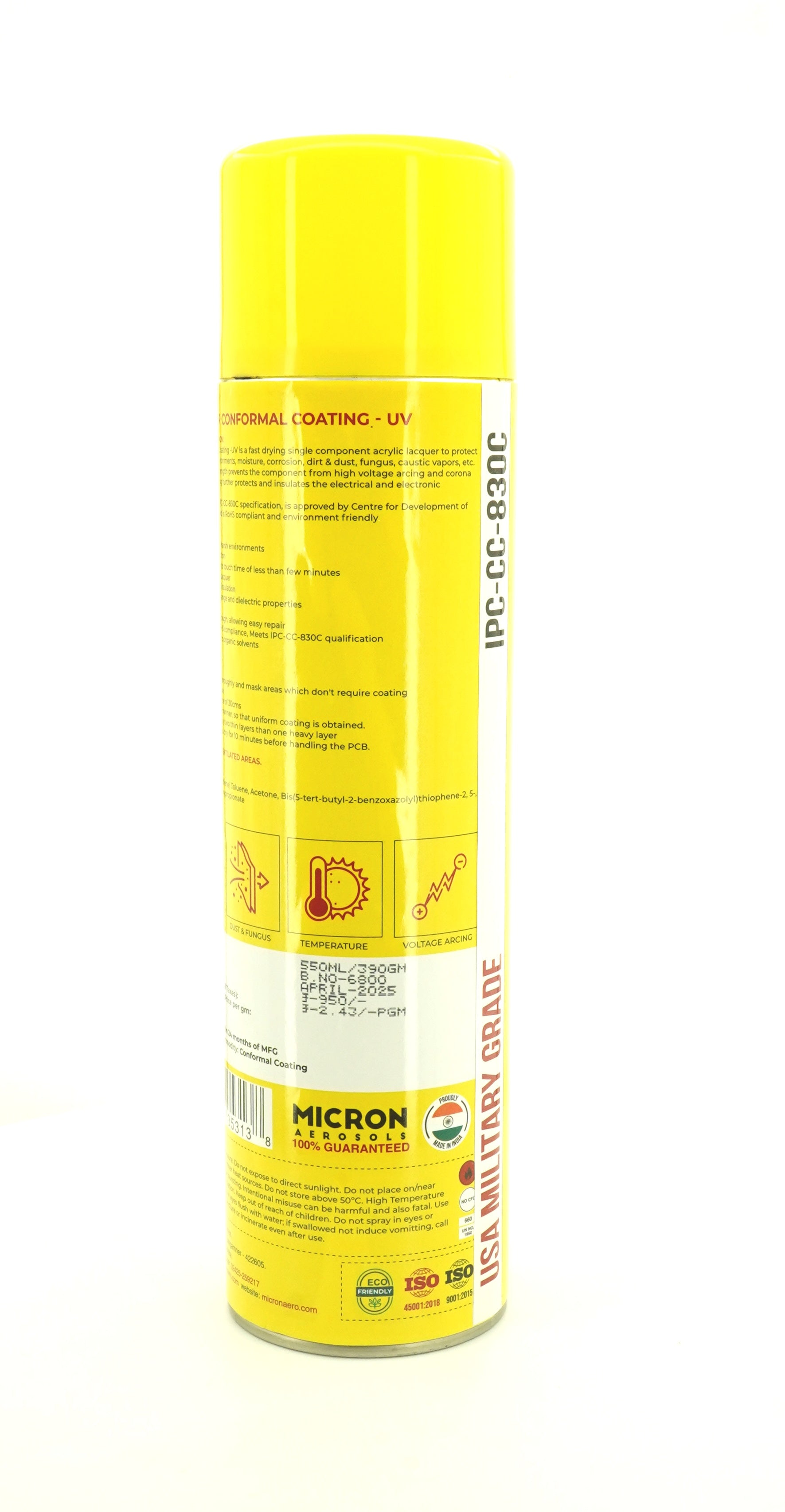 Protektor Conformal Coating Spray - UV for PCBs, Electronics | With UV Tracer - Glows under UV Light