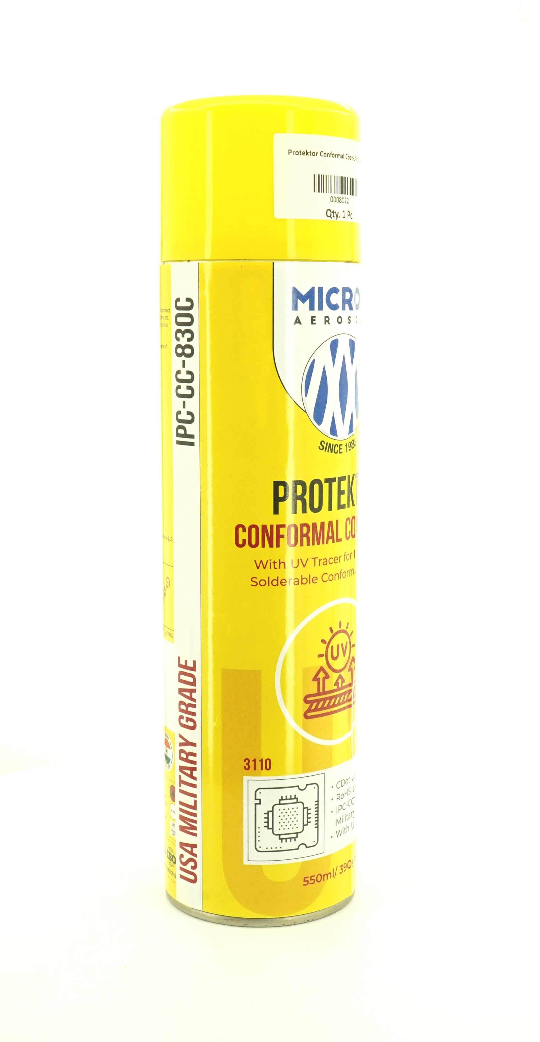 Protektor Conformal Coating Spray - UV for PCBs, Electronics | With UV Tracer - Glows under UV Light