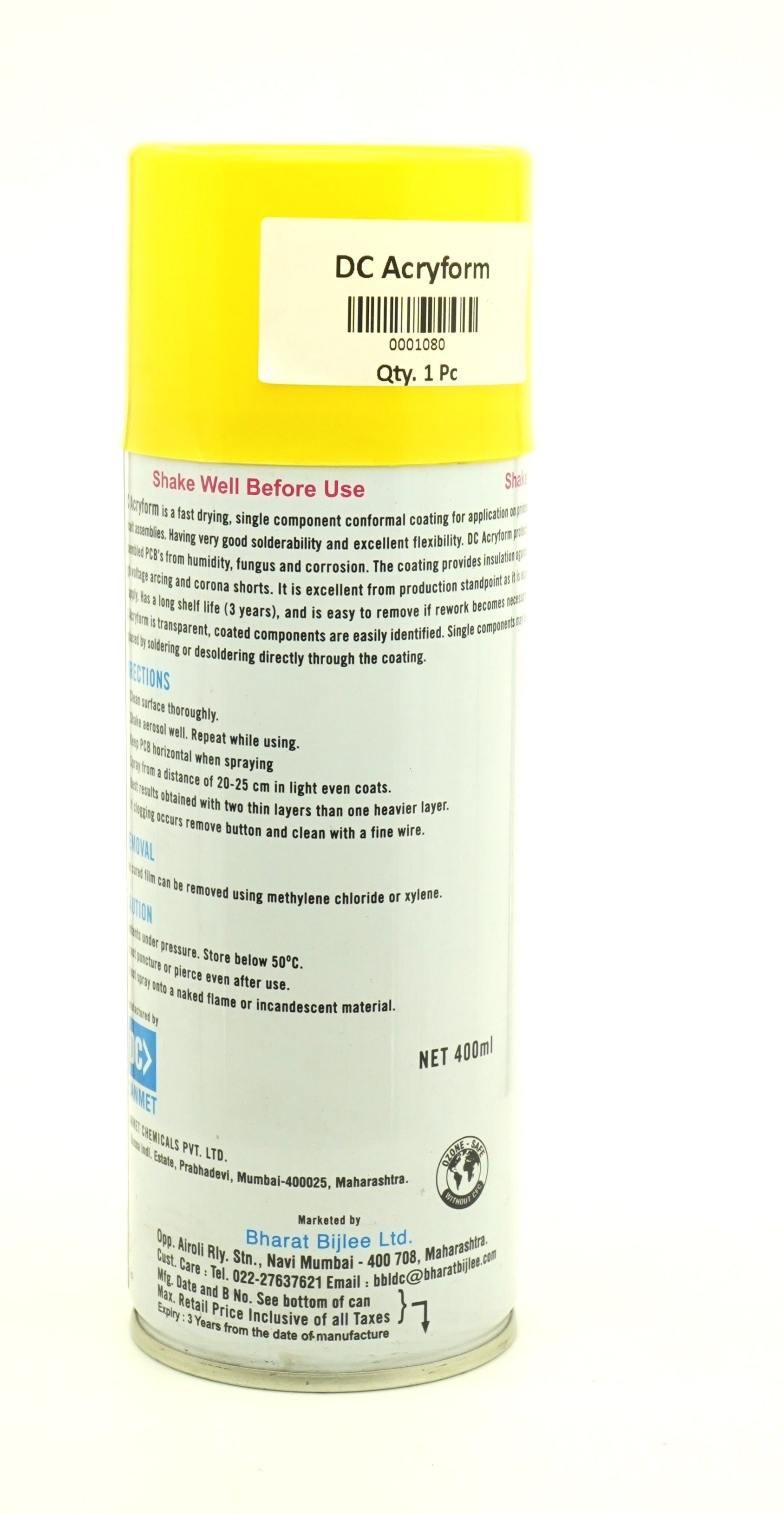 Bharat Bijlee DC Acryform Conformal Coating for PCB - 400 ml