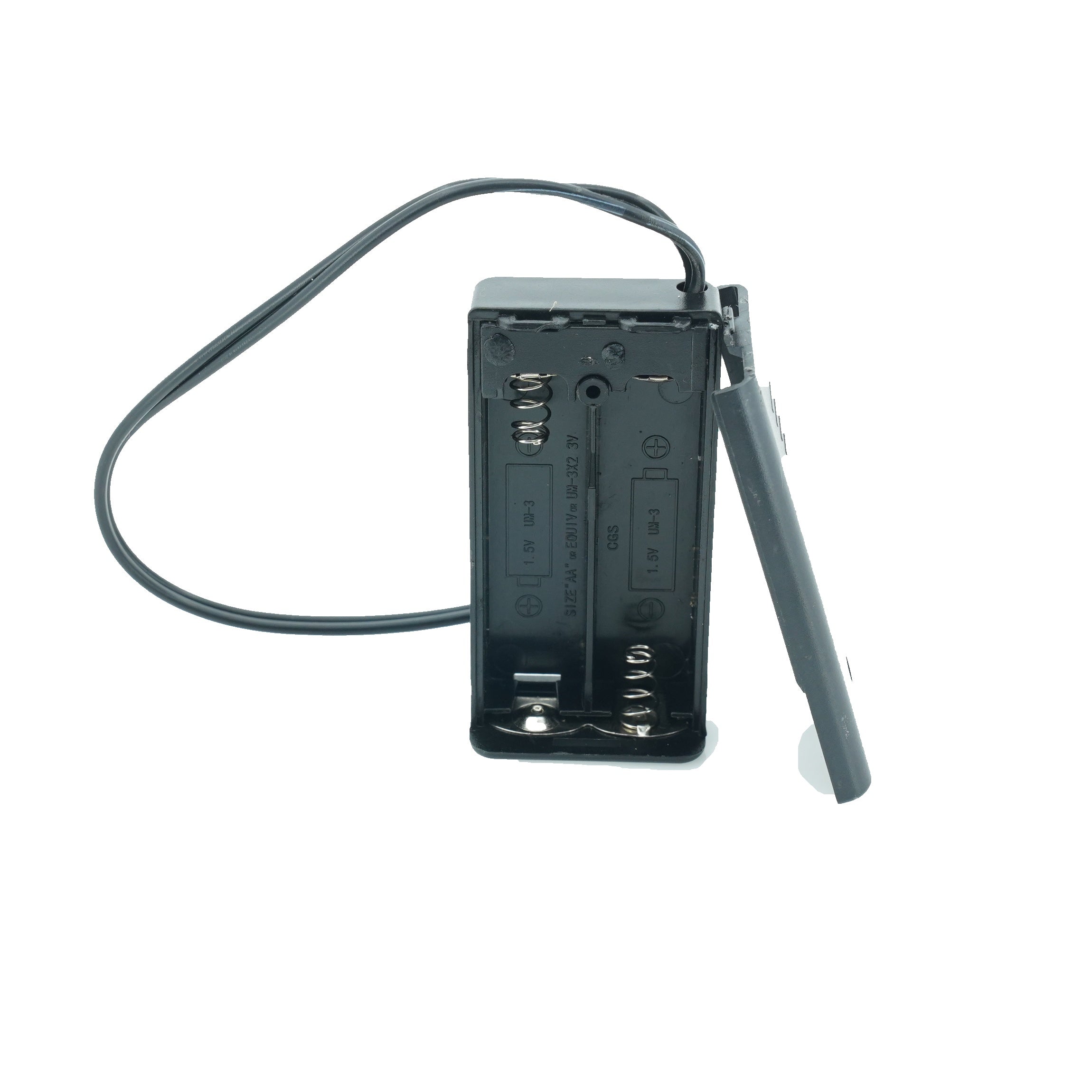 2 x 1.5V AA Battery Case Connector with Cover + DC Pin