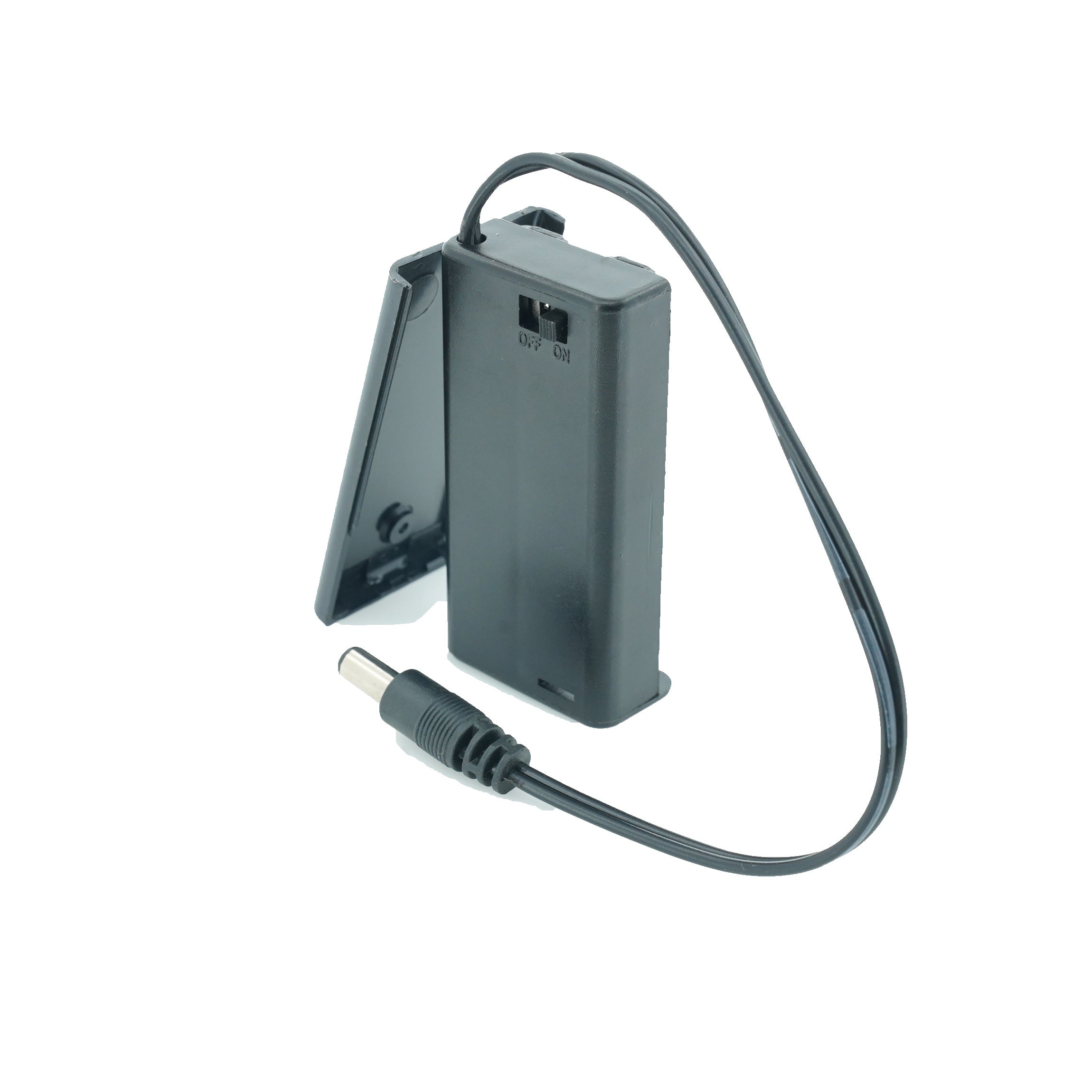 2 x 1.5V AA Battery Case Connector with Cover + DC Pin