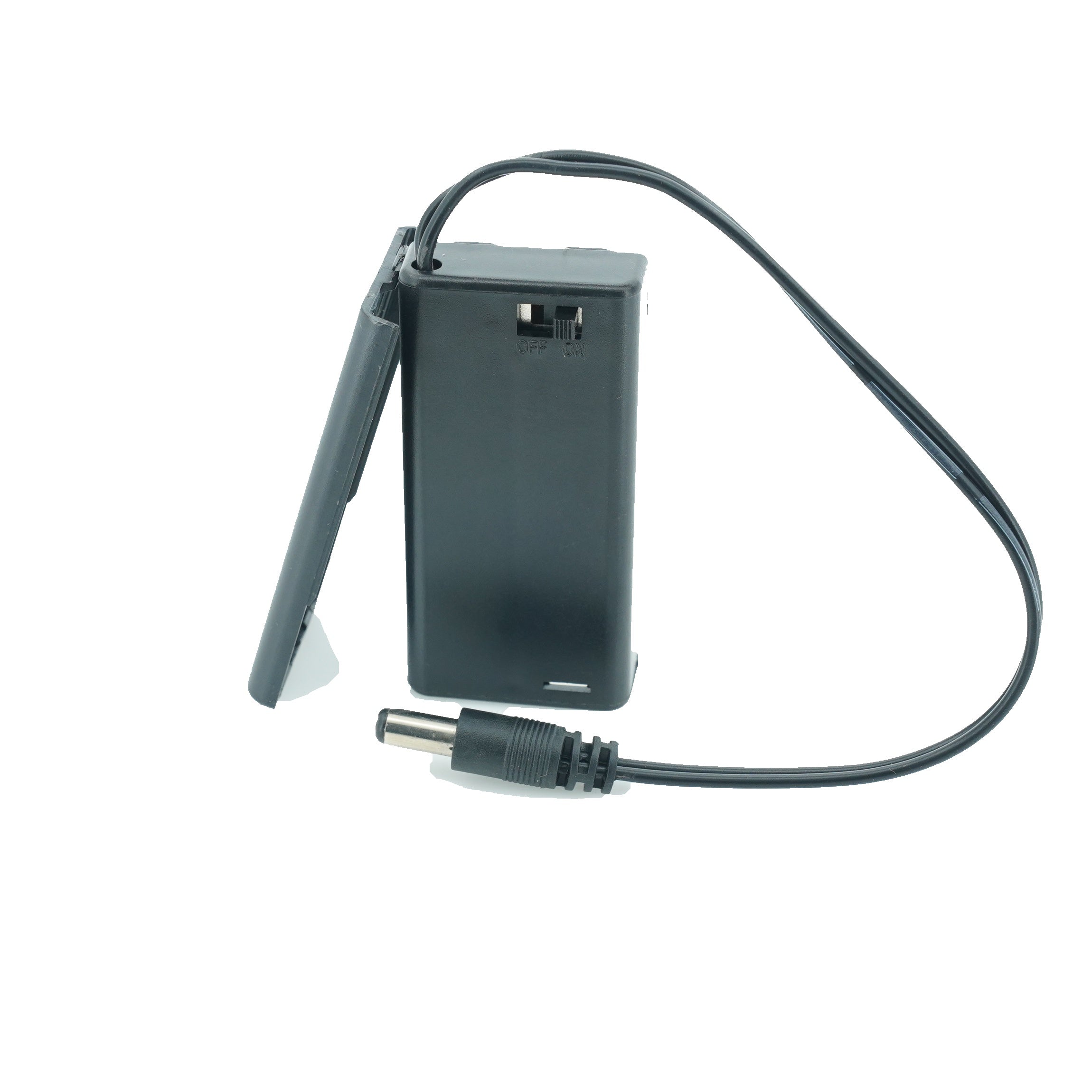 2 x 1.5V AA Battery Case Connector with Cover + DC Pin