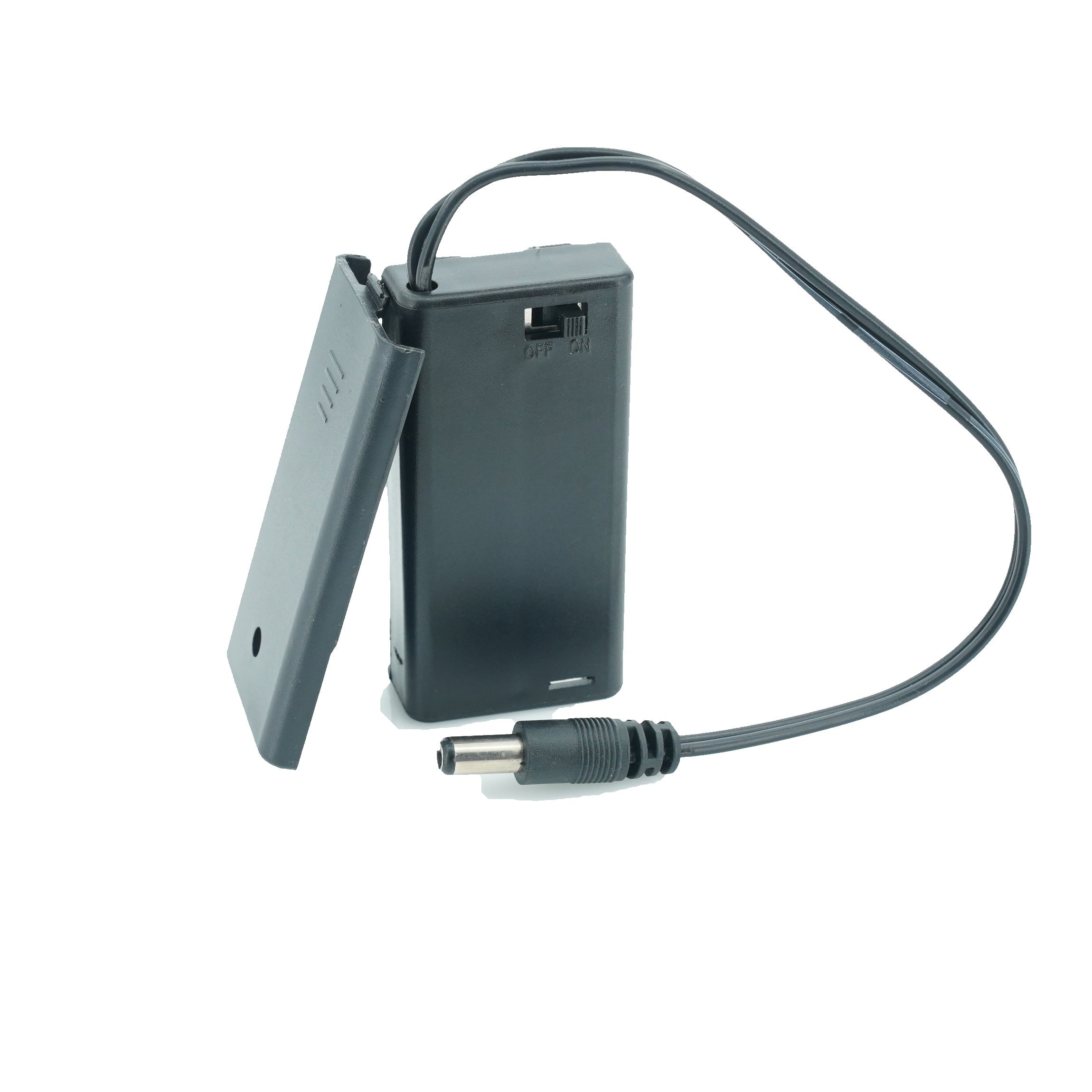 2 x 1.5V AA Battery Case Connector with Cover + DC Pin