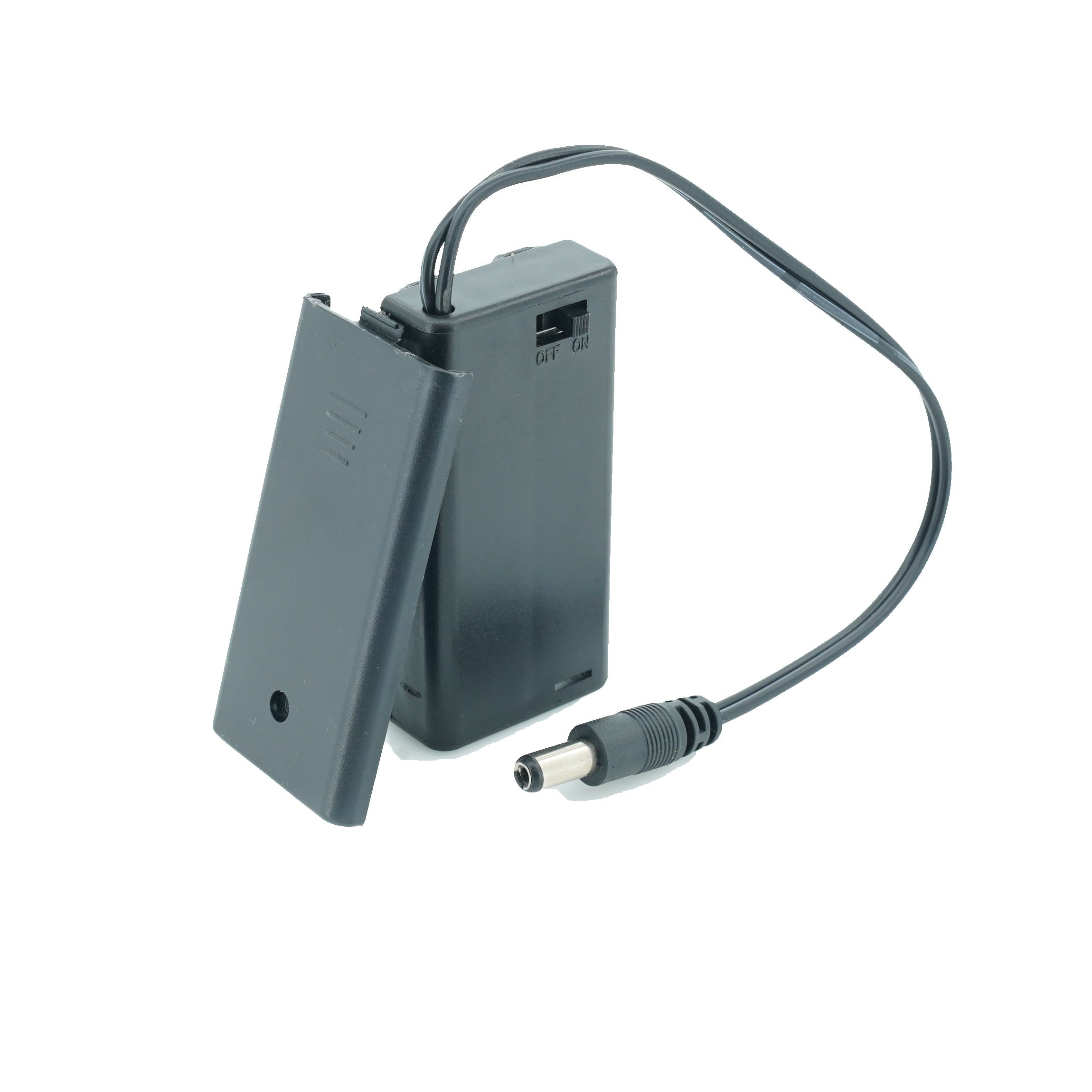 2 x 1.5V AA Battery Case Connector with Cover + DC Pin