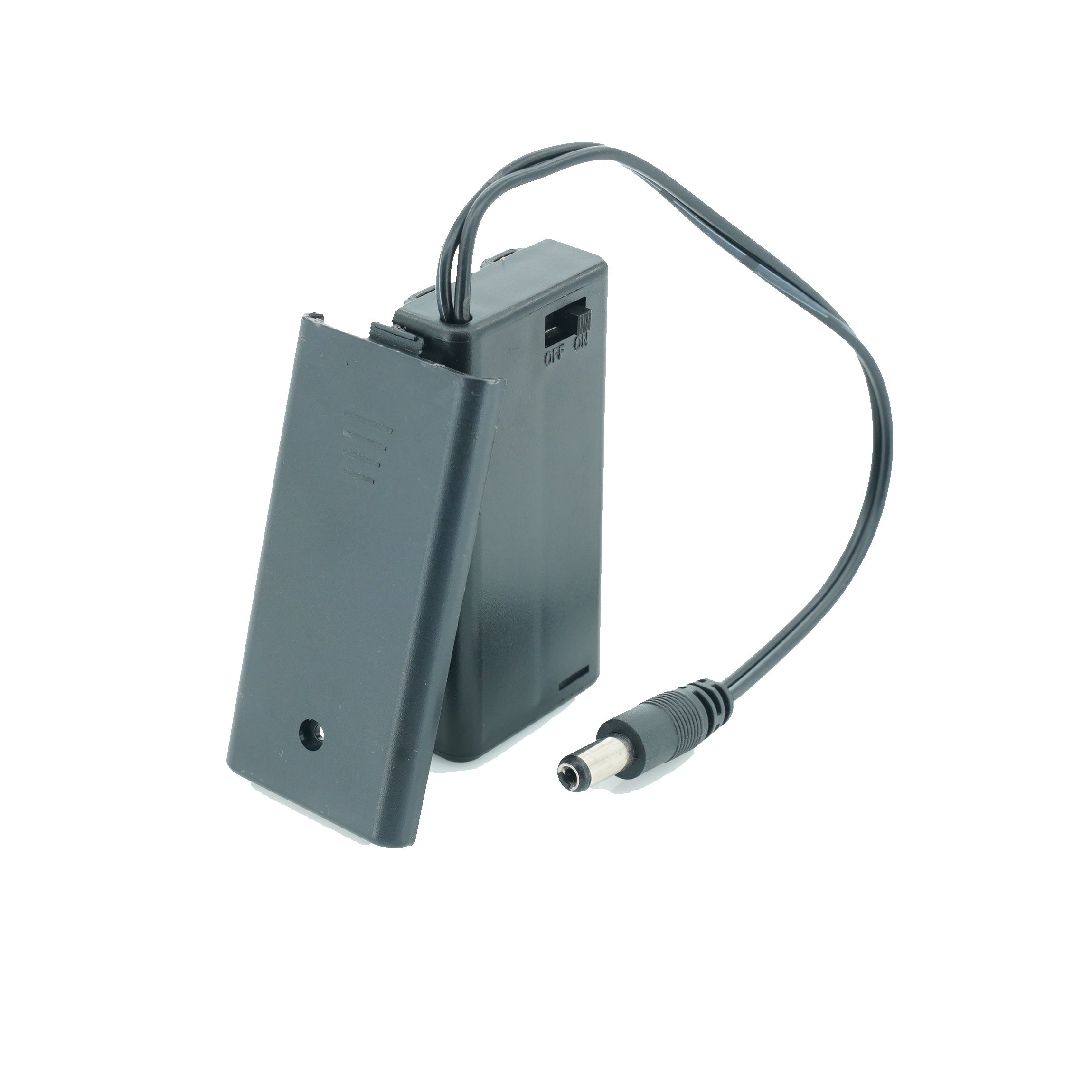 2 x 1.5V AA Battery Case Connector with Cover + DC Pin