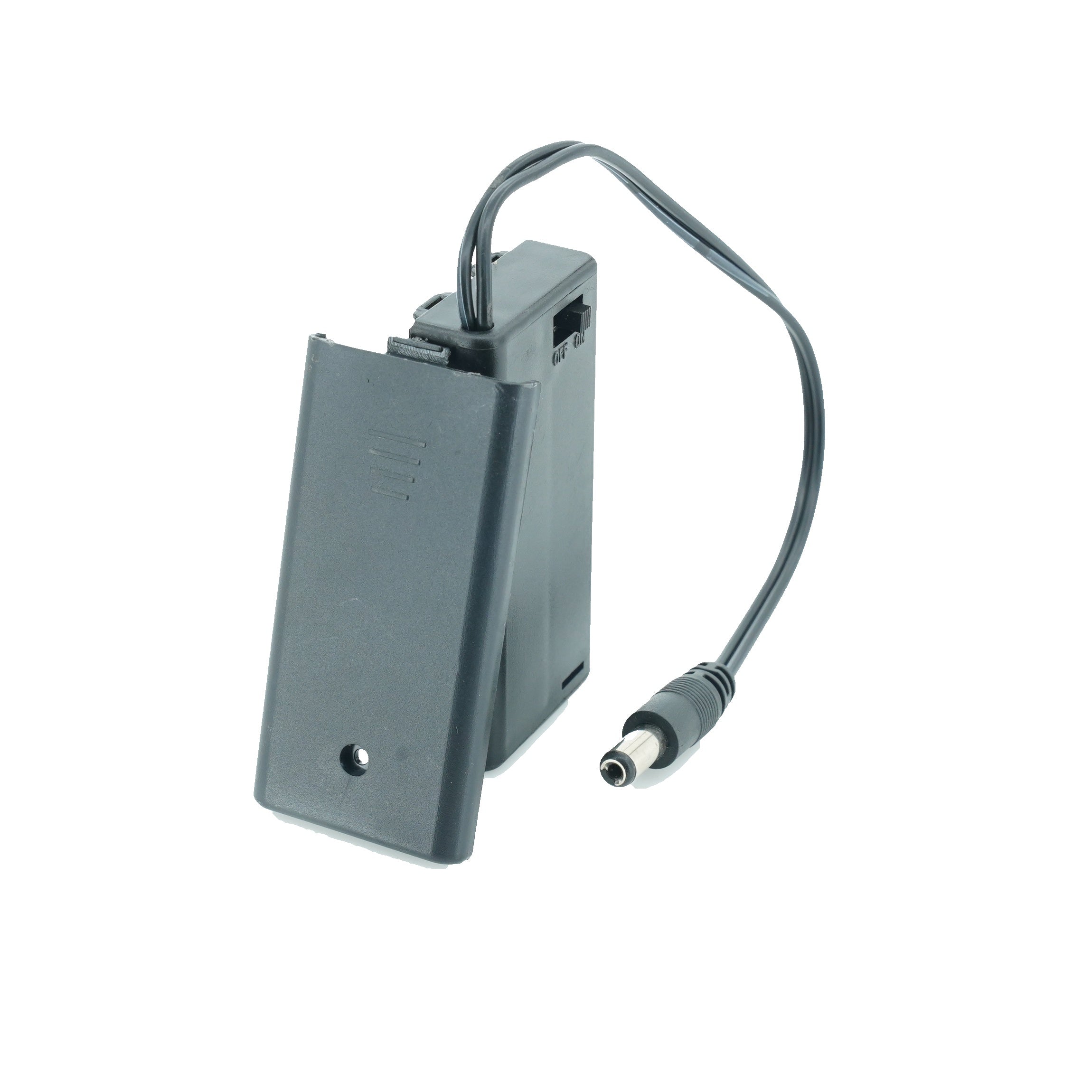 2 x 1.5V AA Battery Case Connector with Cover + DC Pin