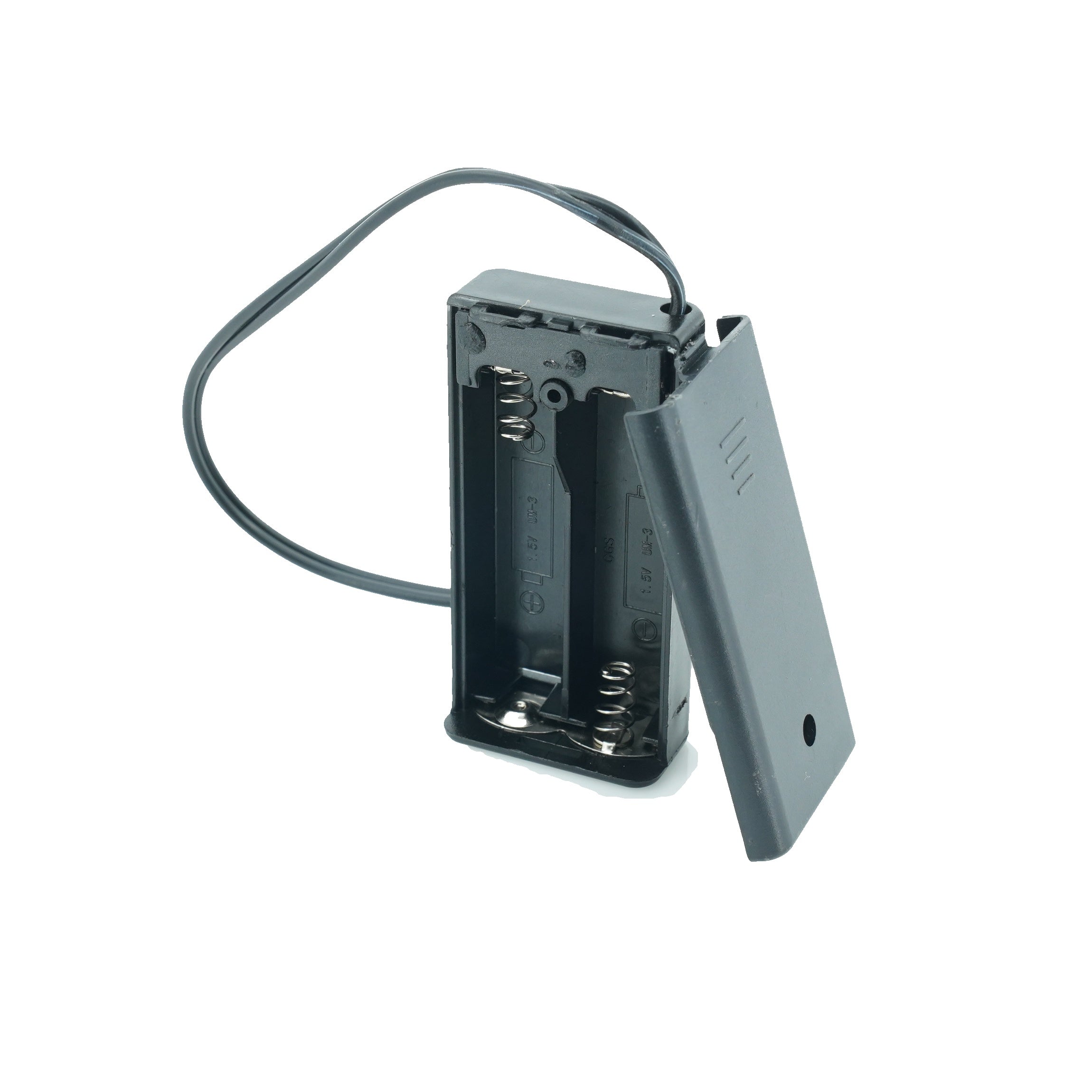 2 x 1.5V AA Battery Case Connector with Cover + DC Pin