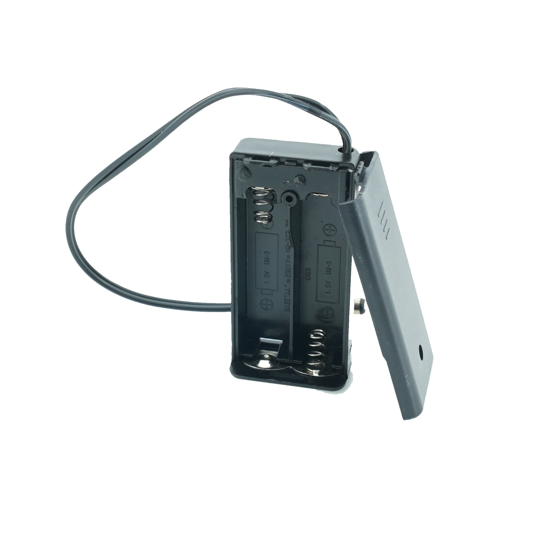 2 x 1.5V AA Battery Case Connector with Cover + DC Pin